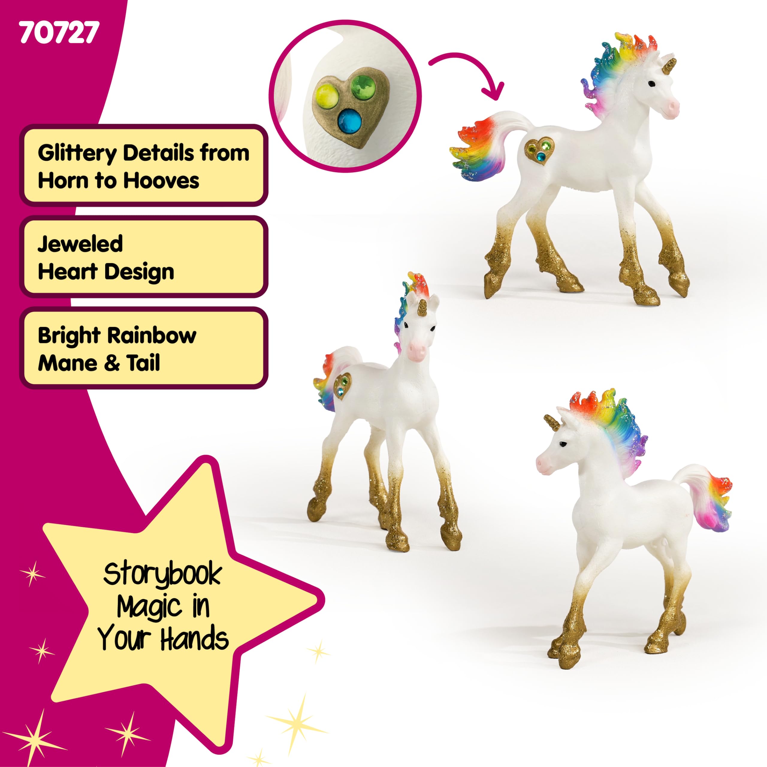 Schleich bayala Rainbow Love Unicorn Foal Figurine 70727 | Plastic | Ages 3+ | New 2022 3