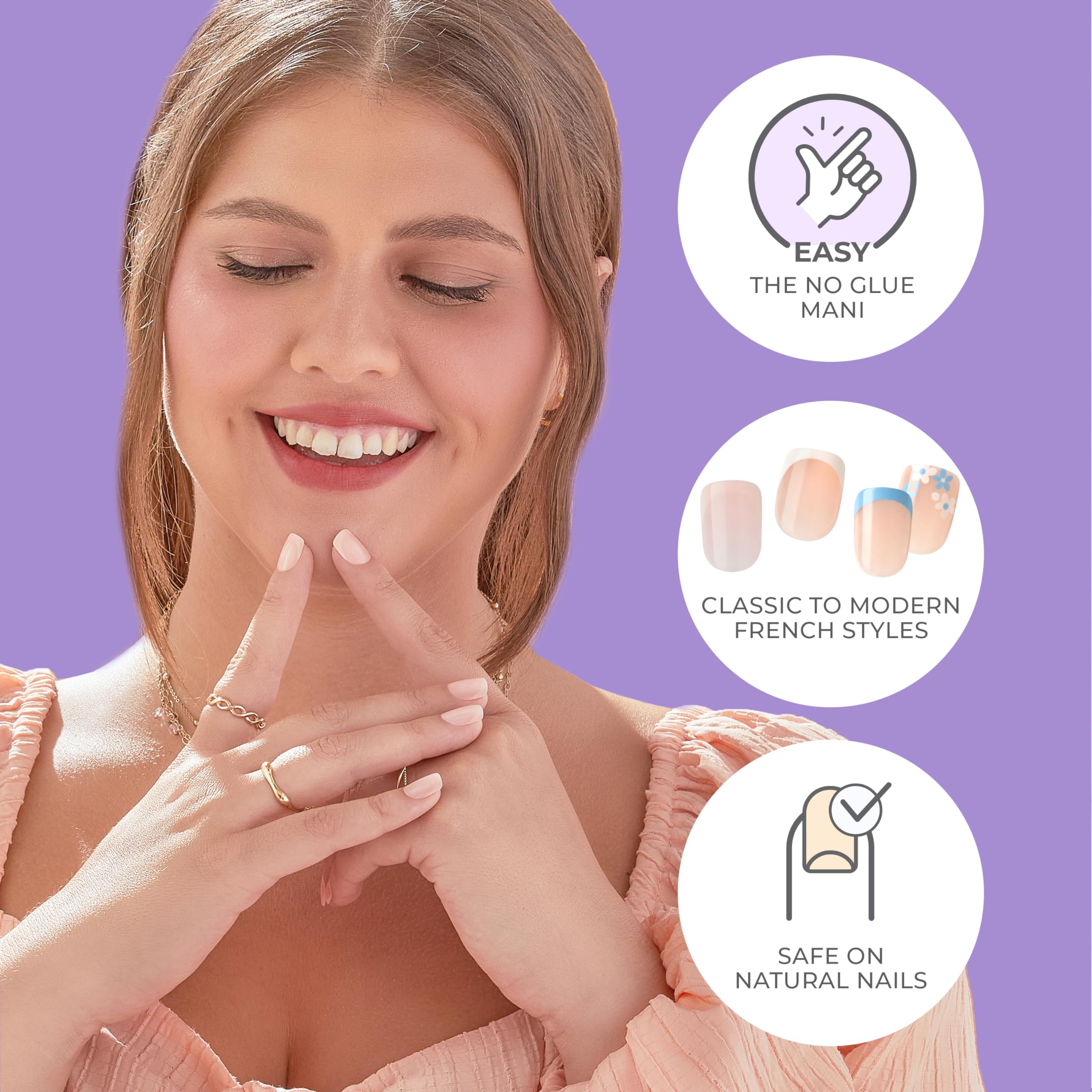 KISS imPRESS Press On Nails - Classic French Manicure | Short Square | 33 Ct. 3