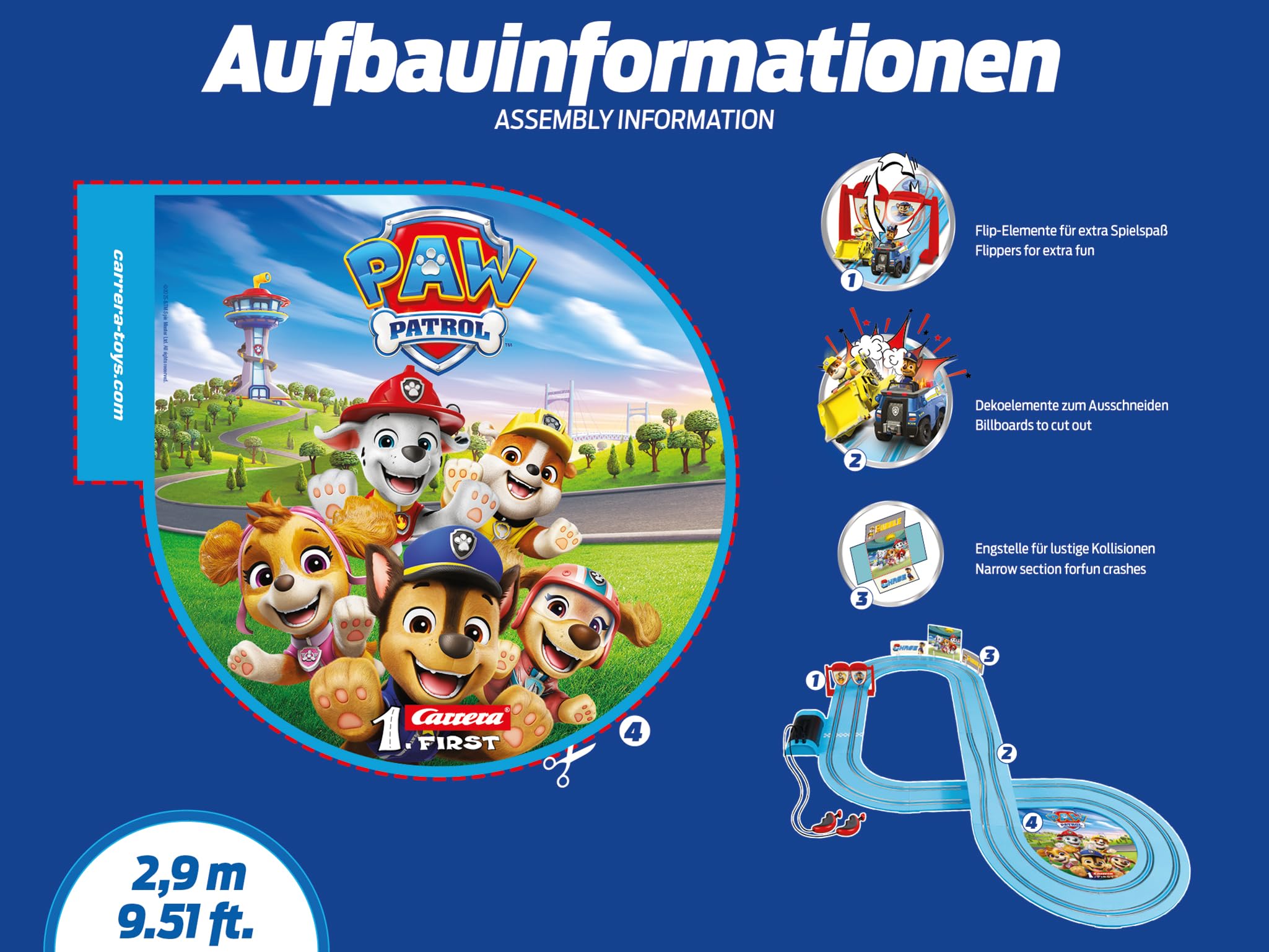 Carrera FIRST PAW Patrol - On The Double Slot Racing Track Set for Kids 9