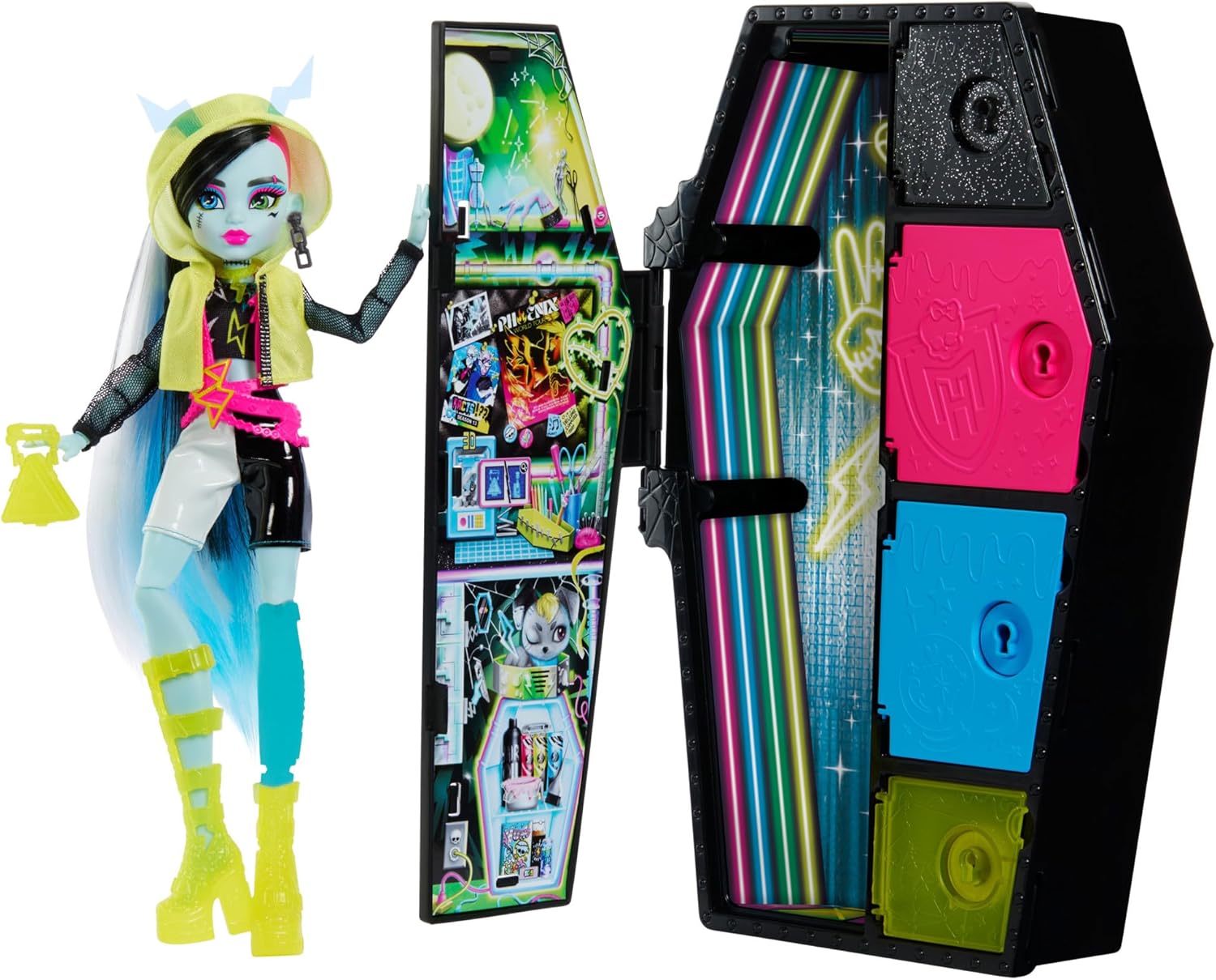 Monster High Skulltimate Secrets Abbey Bominable Doll & Closet Playset - 18-Piece Mystery Reveal Set 1