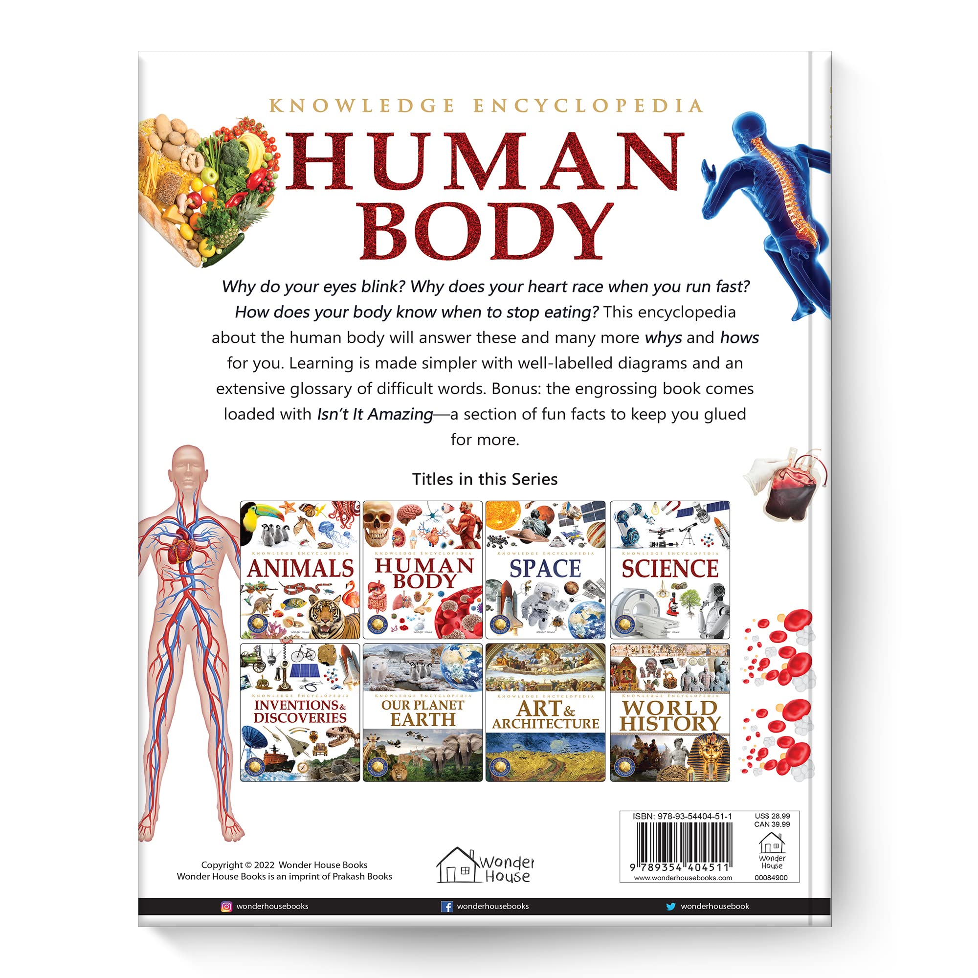 Wonder House Books Knowledge Encyclopedia Human Body - Hardcover, 1080 Pages, Ages 3-4
