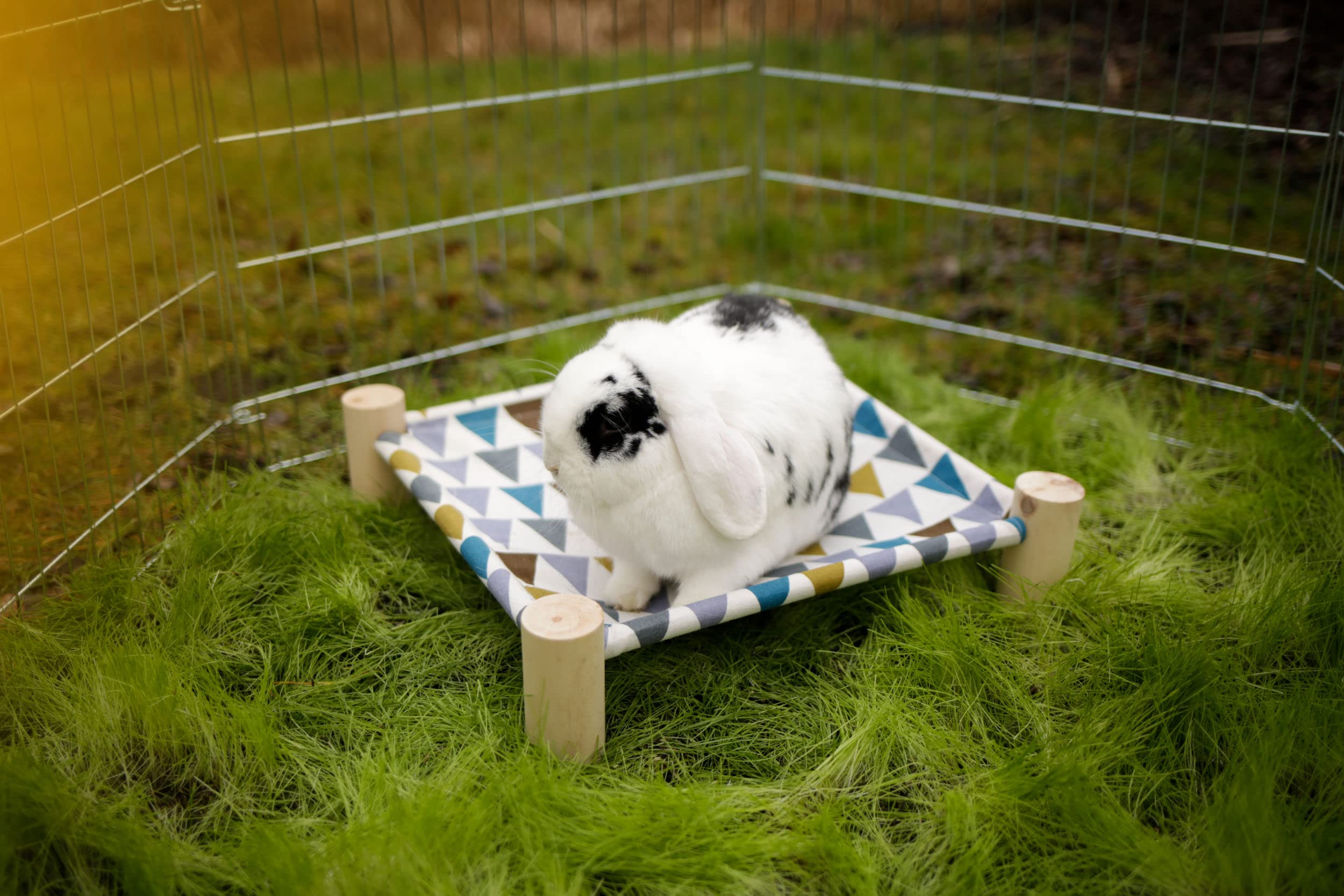 Kerbl Rodent Hammock - Canvas Fabric & Untreated Wood | Small Size | 380x380x100mm
