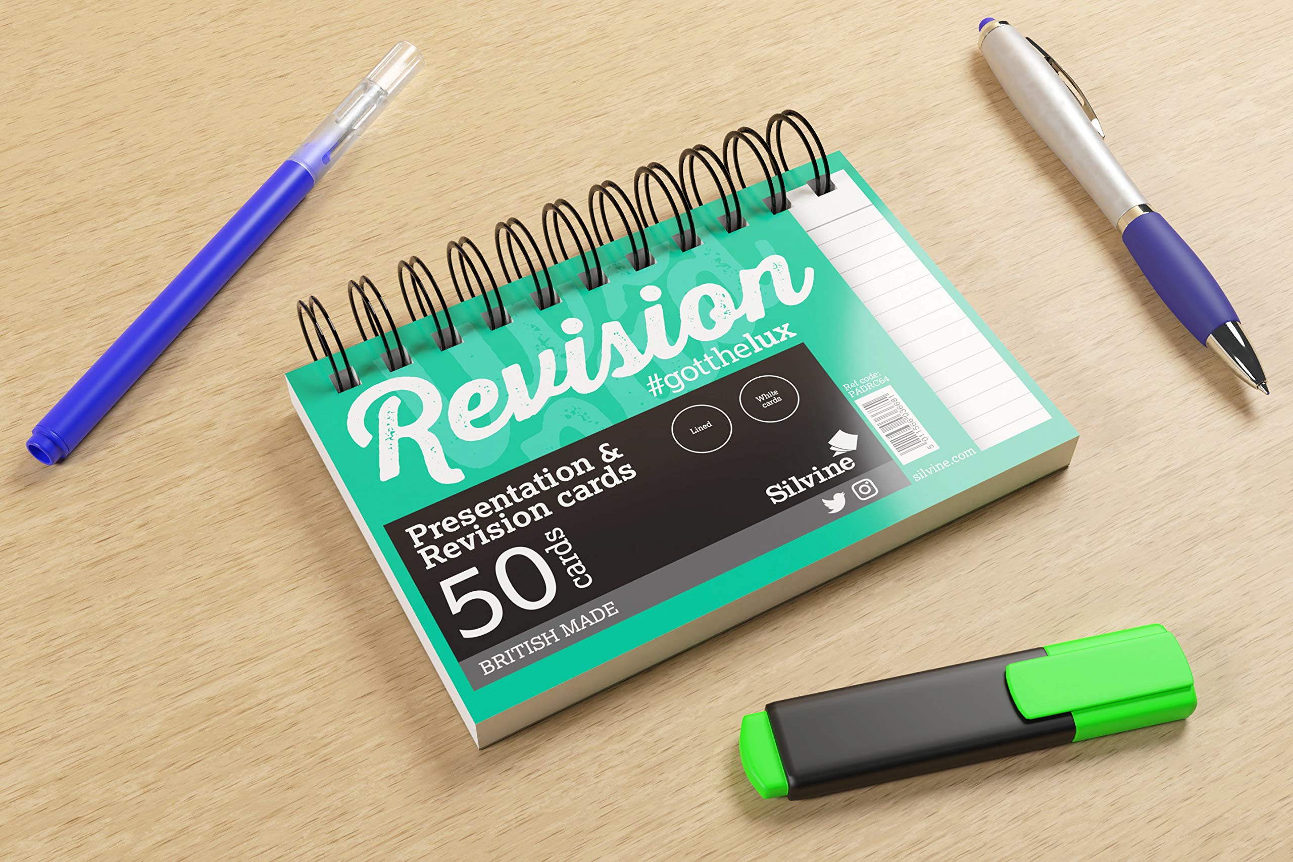 Luxpad A6 Wirebound Revision & Presentation Cards - White. 50 Lined Cards Per Pad (6x4") 4