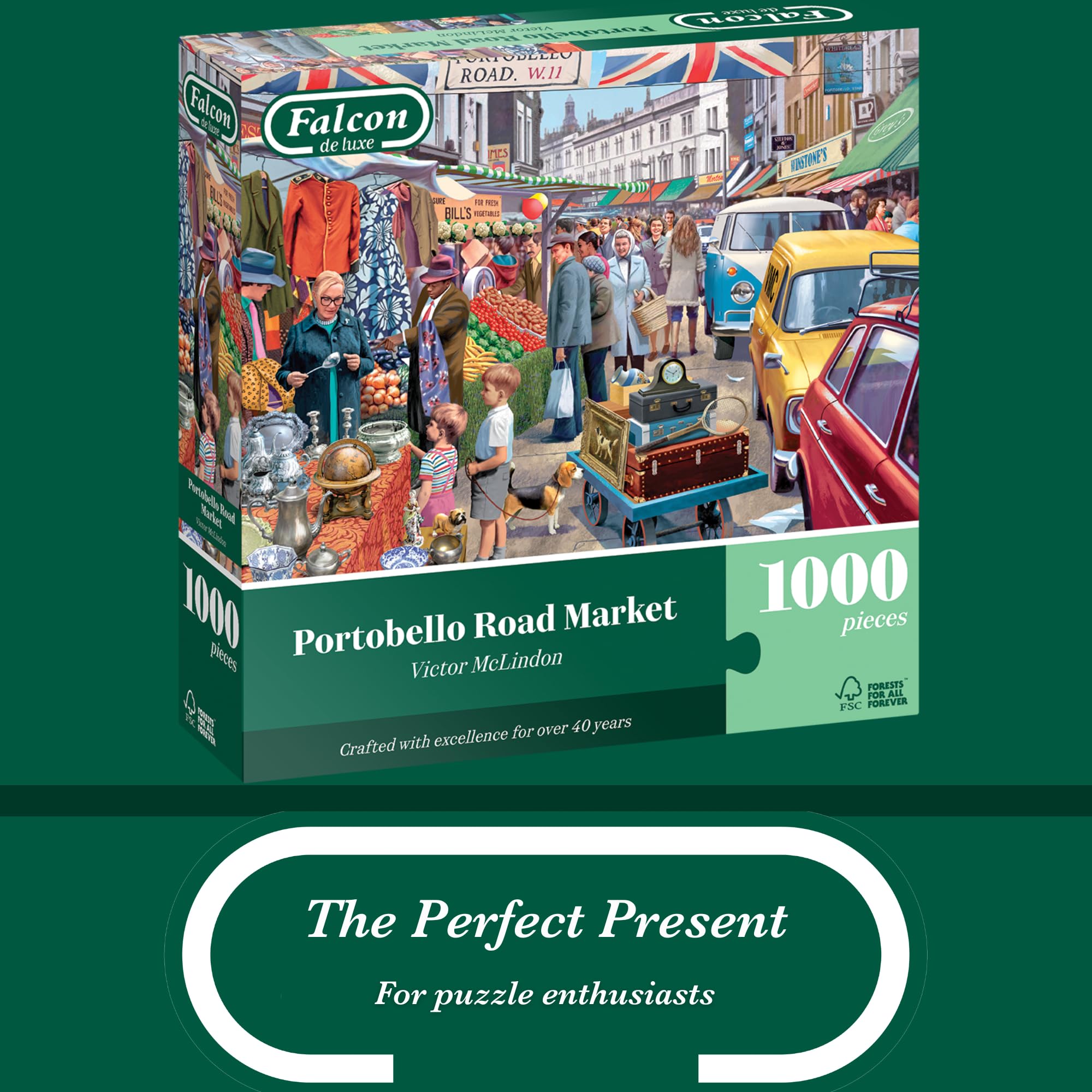 Falcon Portobello Road Market Jigsaw Puzzle - 1000 Pieces | 68cm x 49cm
