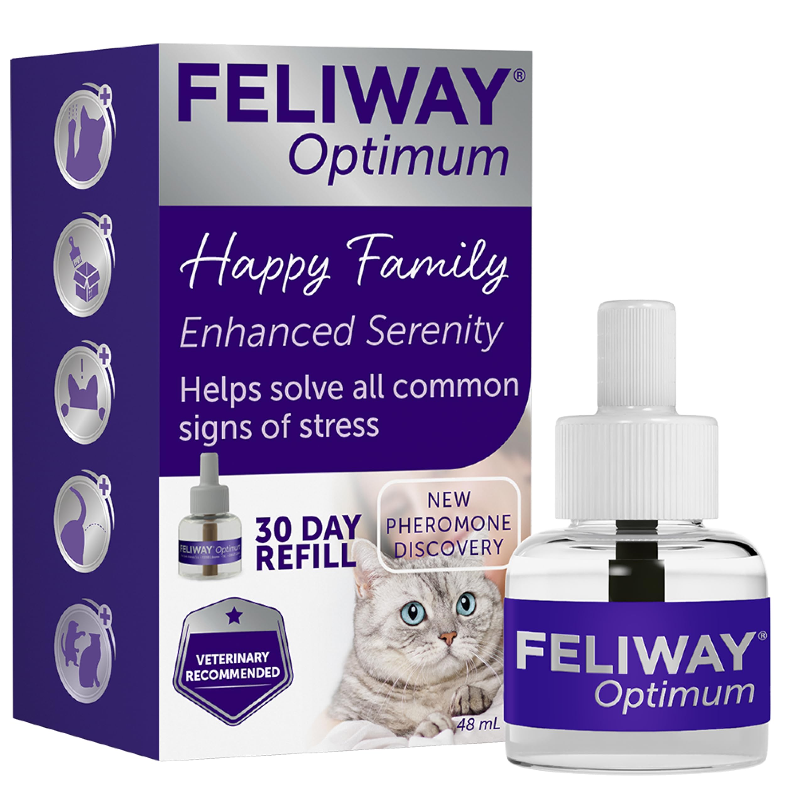 Feliway Optimum 30 Day Cat Calming Refill - Odourless | 48ml 1