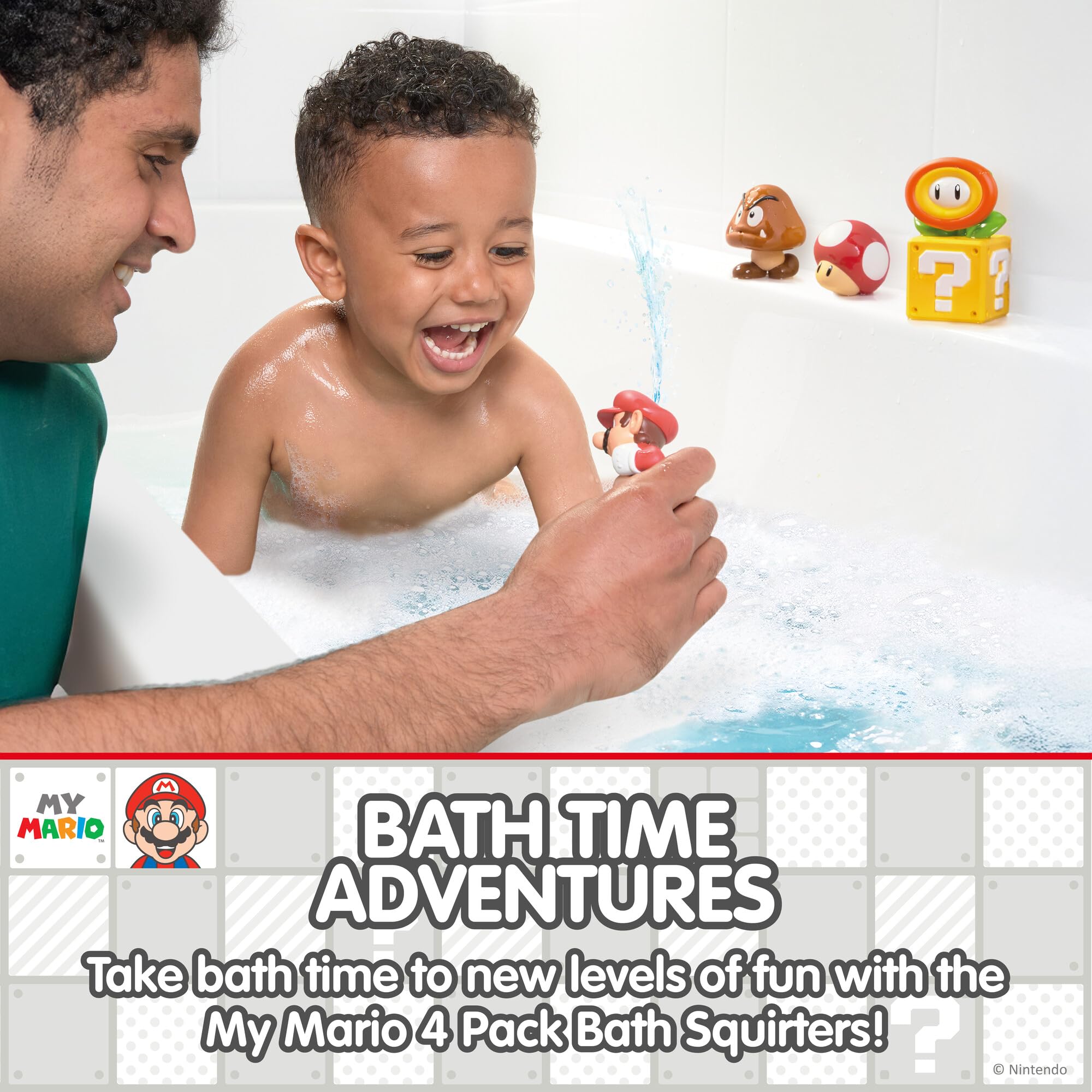 TOMY Toomies Mario Squirters Bath Toy Set - 4 Pack | Plastic | Ages 18+ Months 5