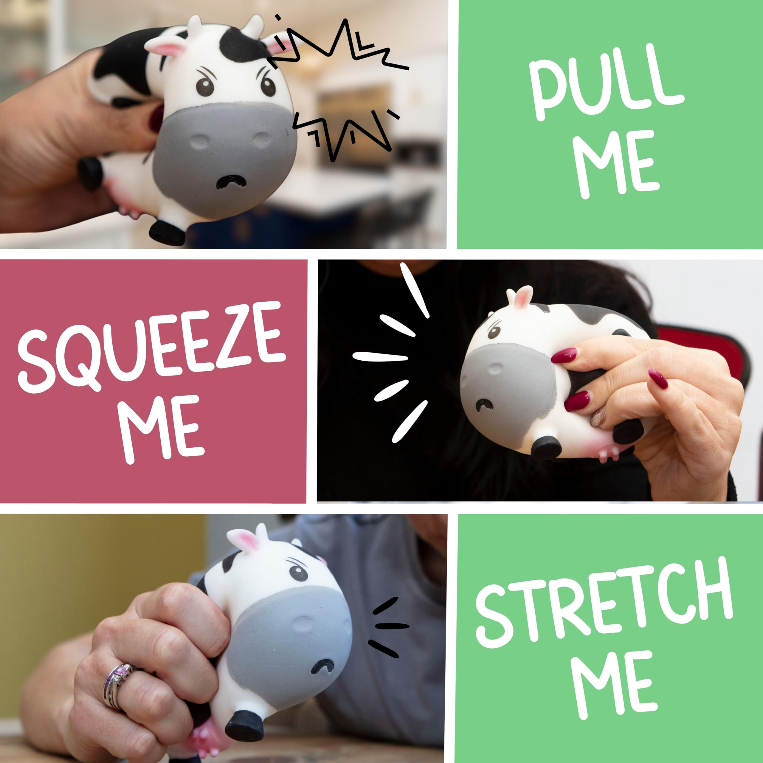 Boxer Gifts Moody Cow Stress Toy - Silicone Squeeze Toy | 40x90x100mm | Ages 3+ 4