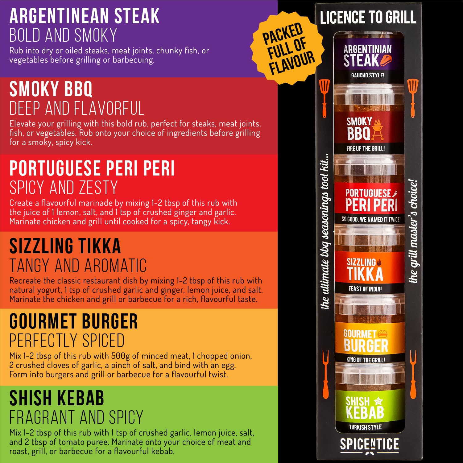 SPICE "N" TICE - The Ultimate Spice, Seasoning & Marinade BBQ Rub Grill Gift Set 10