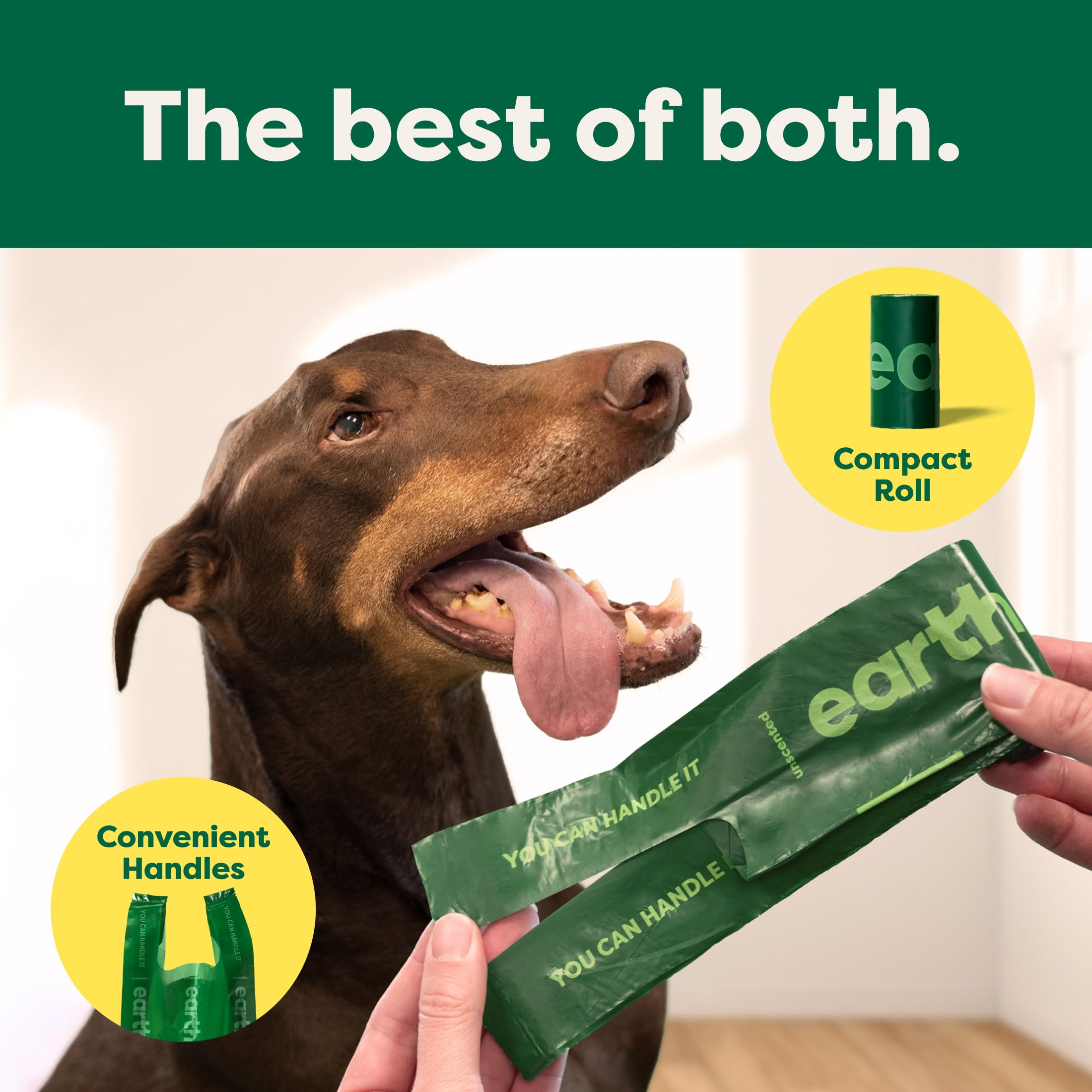 Earth Rated Dog Poop Bags with Tie Handles on Refill Rolls - 105 Count, Lavender Scent, Green 2