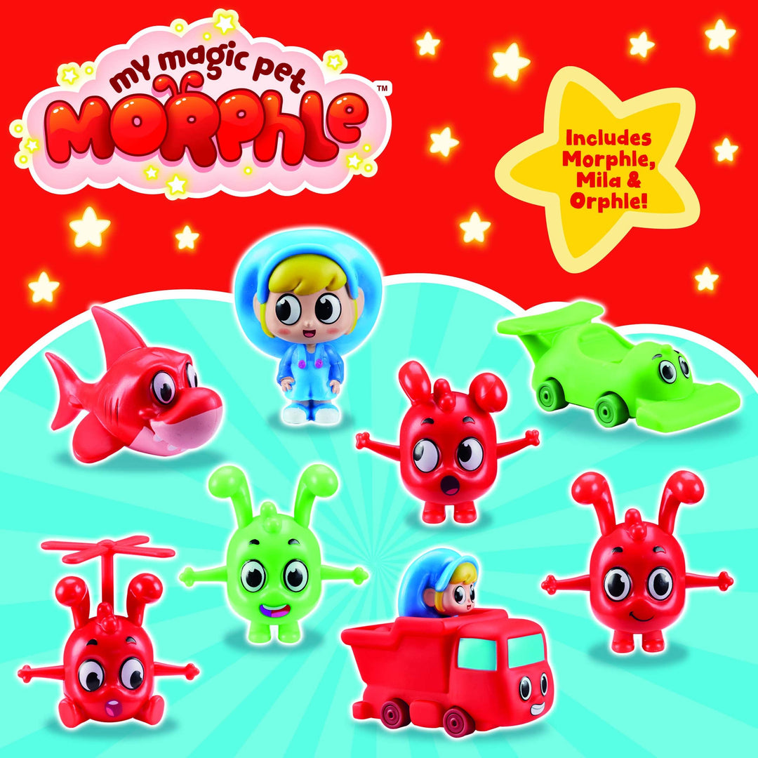 MEGA MORPHLE Figure and Vehicle Playset - 6-Piece Action Figures with Mini Vehicles for Toddlers