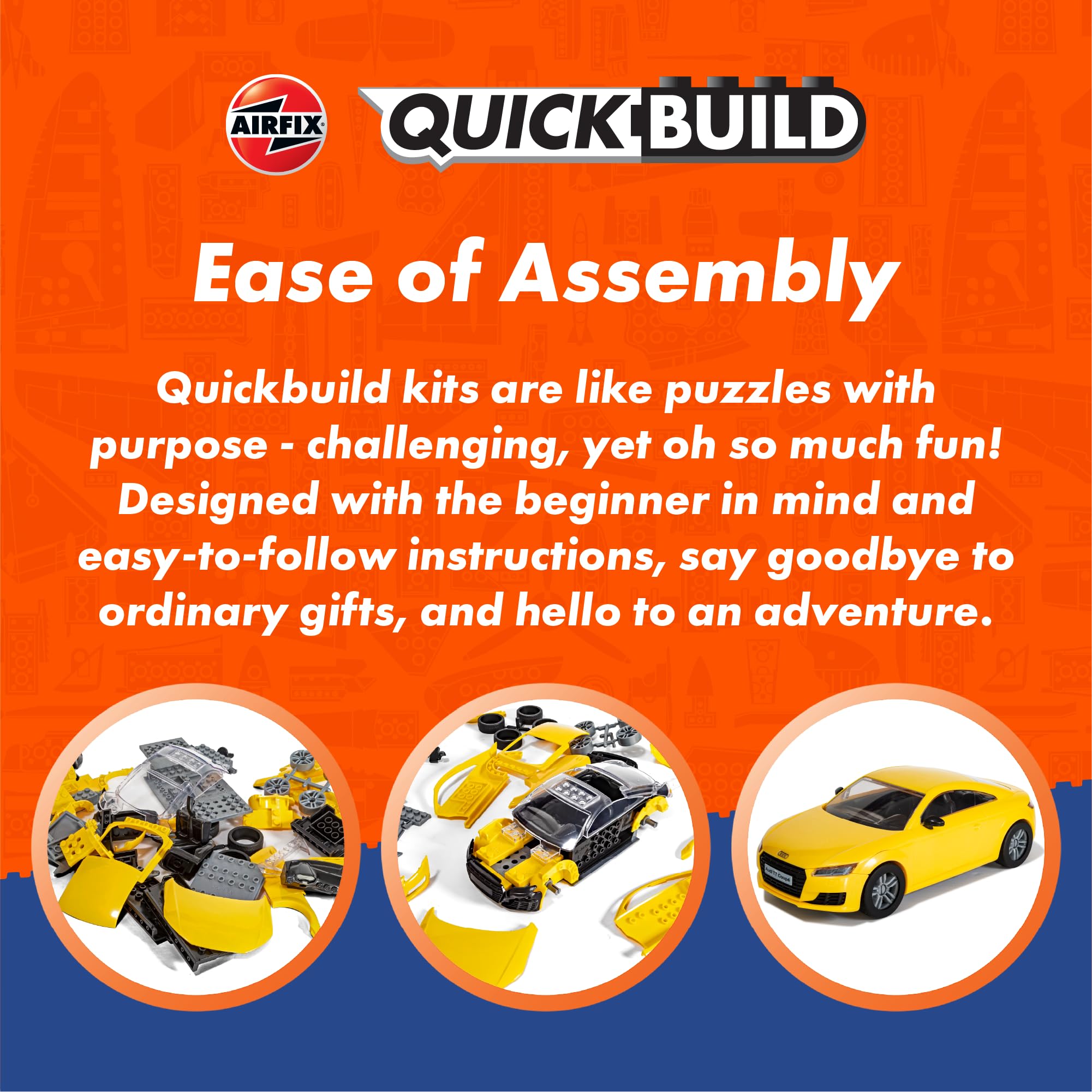 Airfix QUICKBUILD J6054 Audi TT Coupe Blue Model Car Building Kit 3