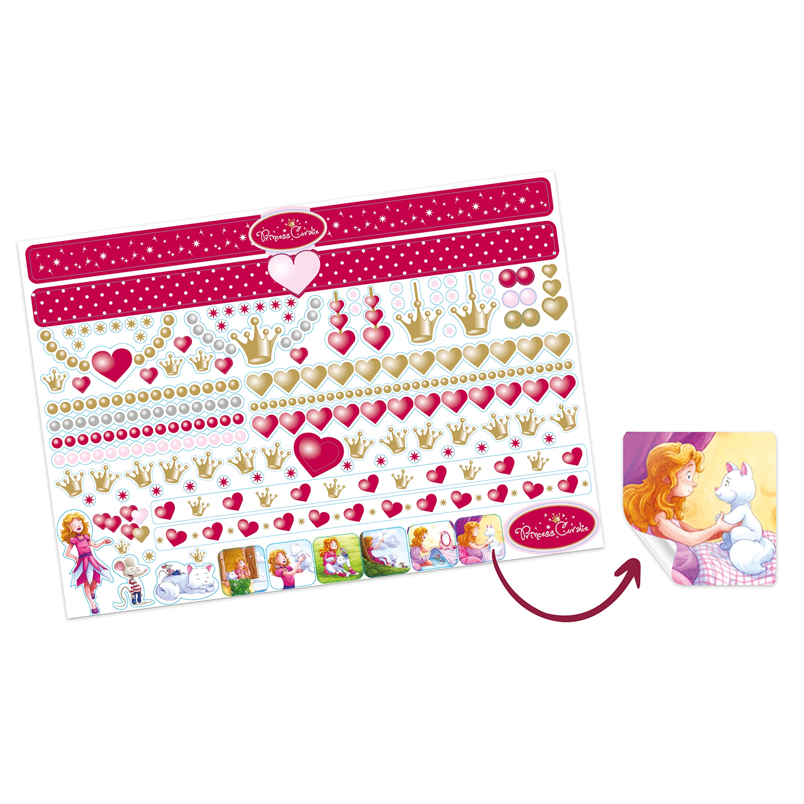 Theo Klein Princess Coralie Emma Styling Head - Washable Hair | Includes Cosmetics | Ages 3+ 7