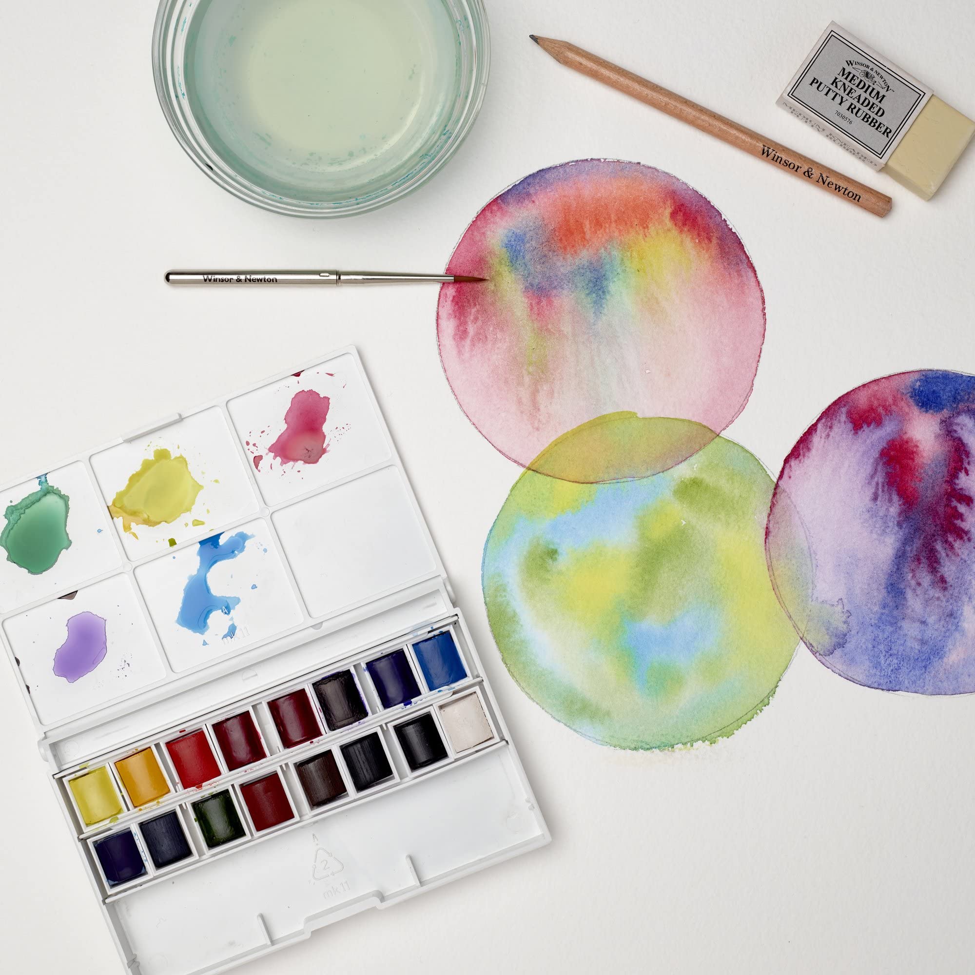 Winsor & Newton Cotman Watercolour Paint Set - 16 Half Pans | Travel Brush Included | Excellent Lightfastness 2