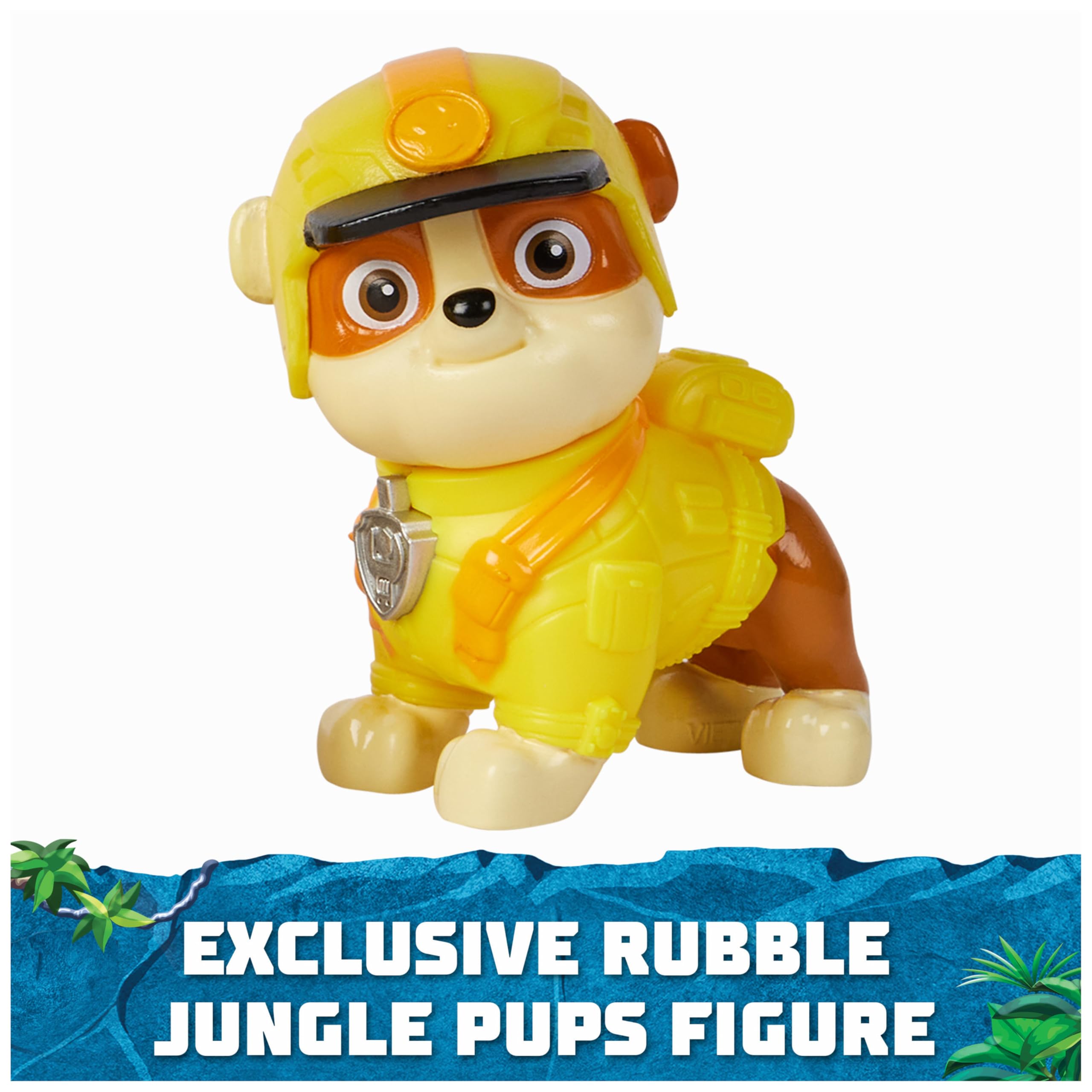 Paw Patrol Jungle Pups Rubble Rhino Vehicle with Action Figure - Transforming Toy Truck for Kids 3+ 5