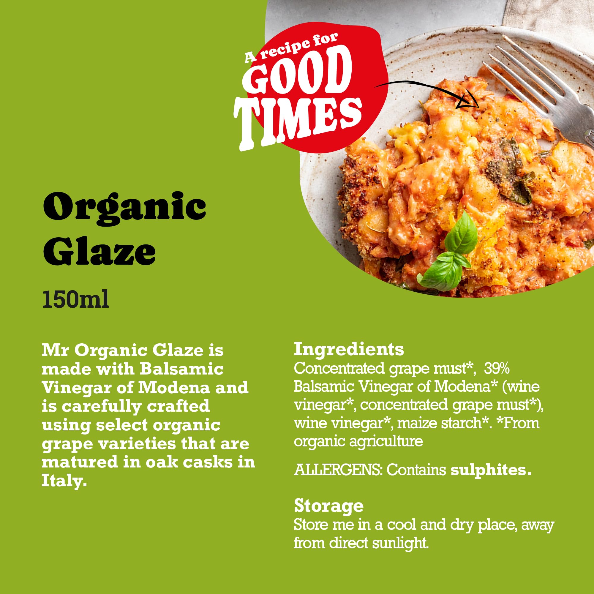 Mr Organic Balsamic Glaze - Organic Certified Italian Flavor | 150 ml