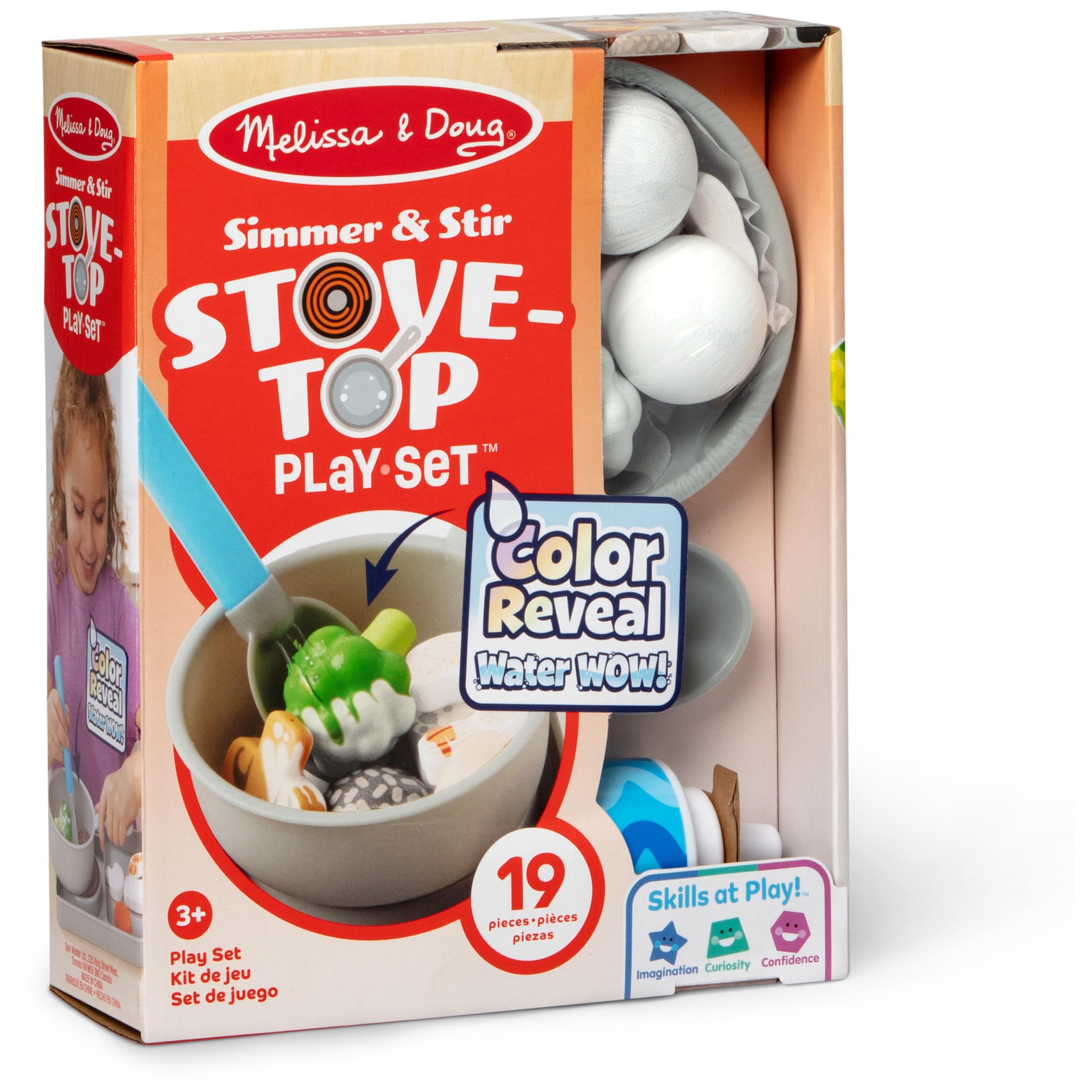Melissa & Doug Simmer & Stir Stovetop Play Set - Color-Changing Play Food | Ages 3+ 3