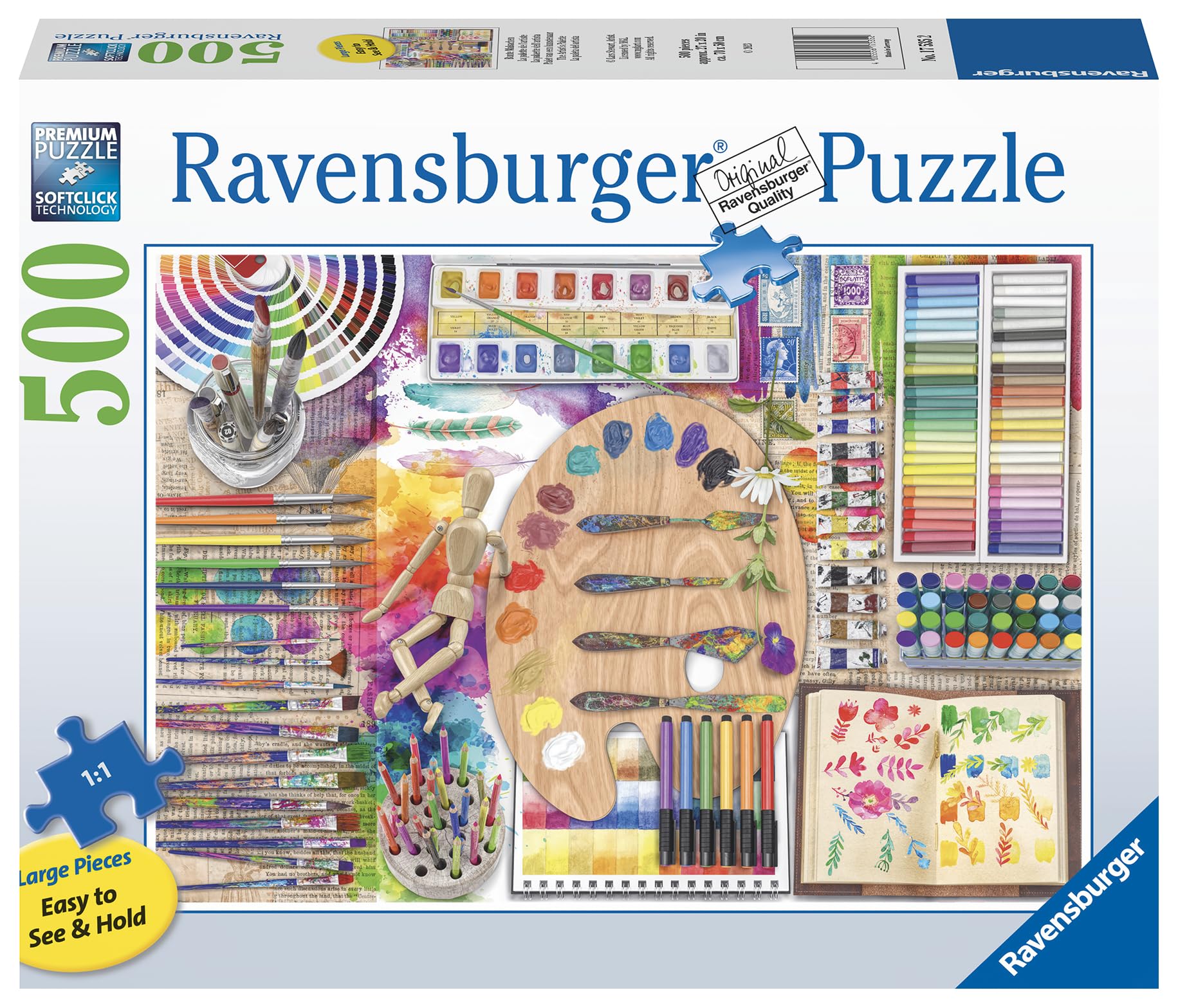 Ravensburger The Artist's Palette 500 Piece Jigsaw Puzzle for Adults & Kids