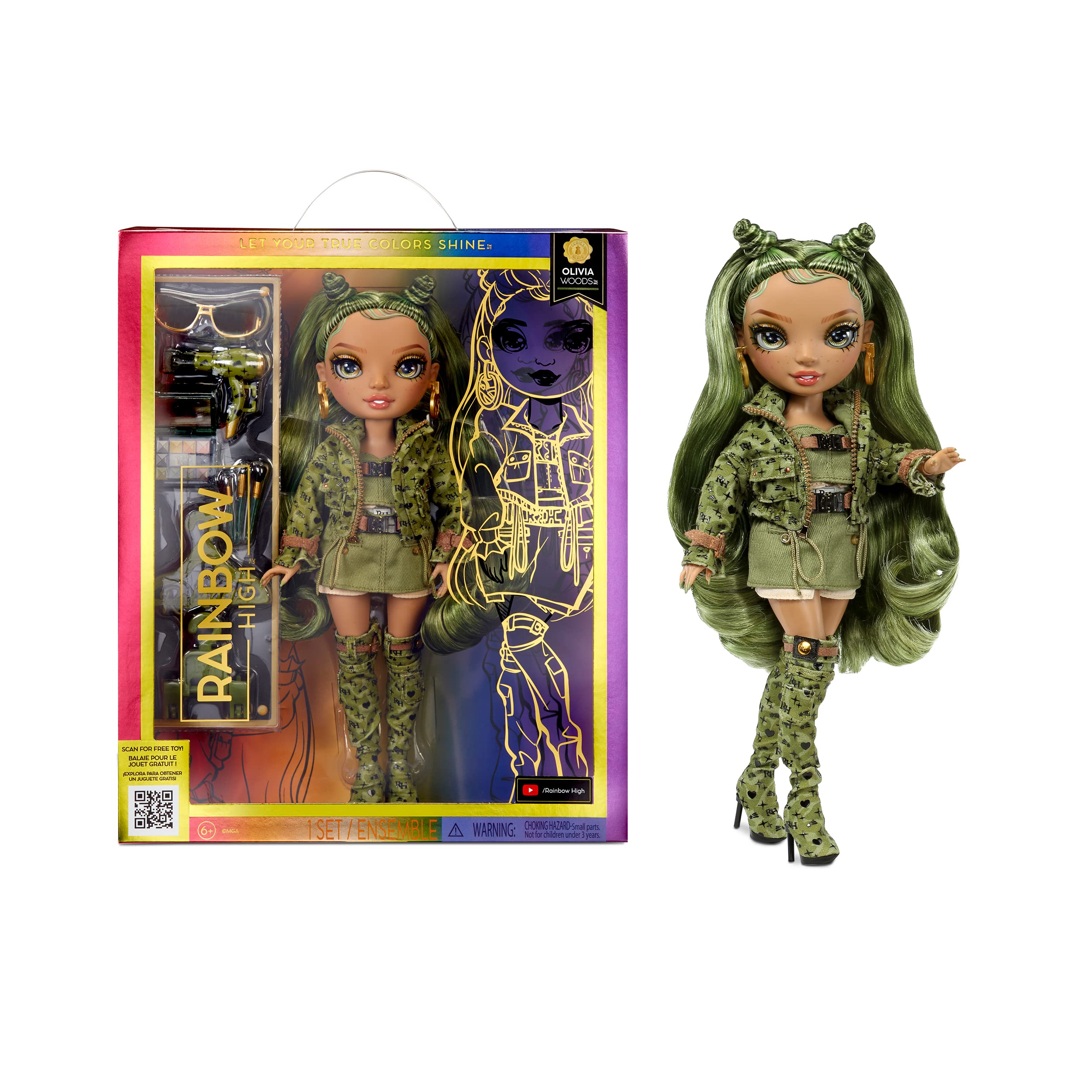 Rainbow High Olivia Woods Fashion Doll - 11 Inch, Poseable, Green Outfit | Ages 6+