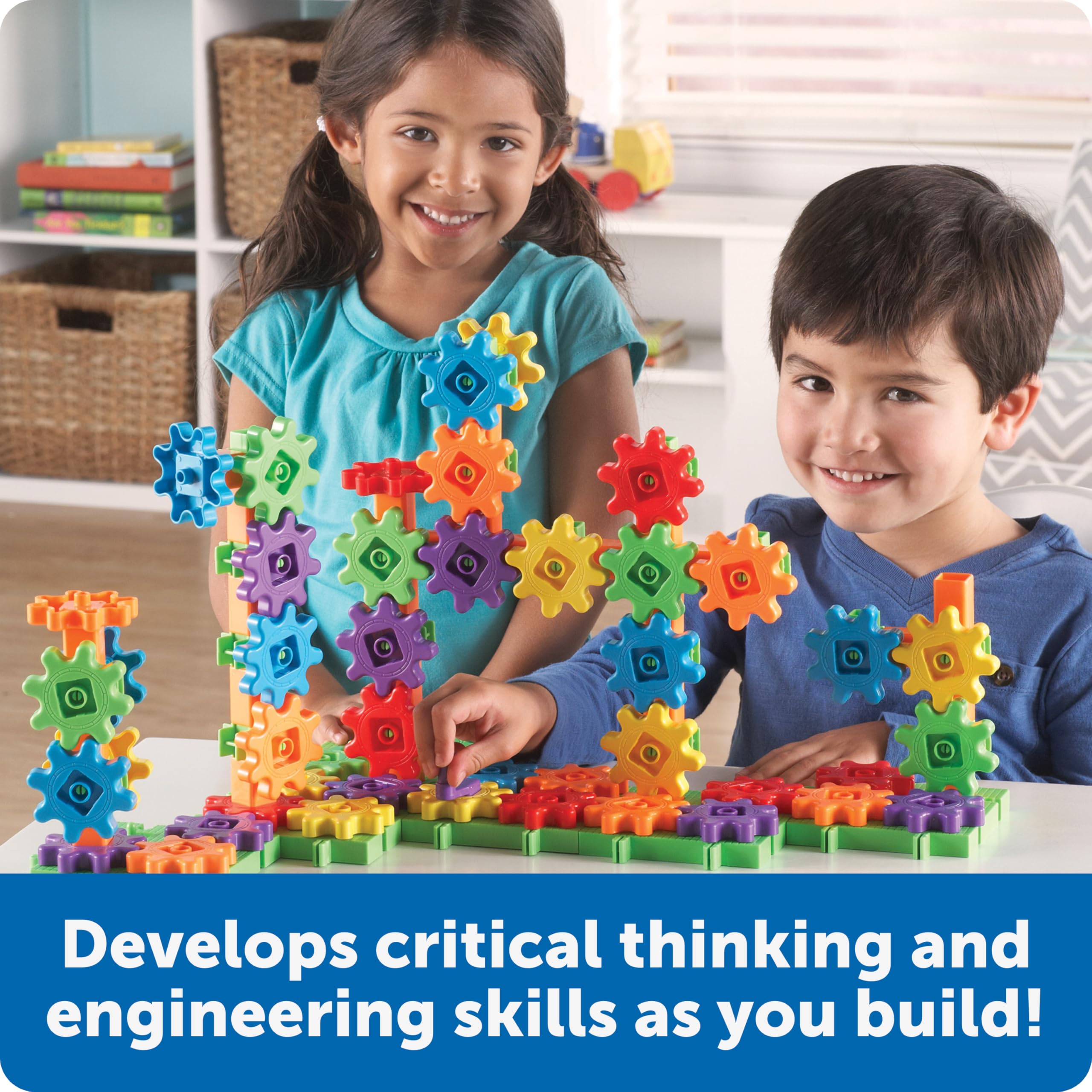 Learning Resources Gears Gears Gears Deluxe Beginners Building Set - 100 Pieces, STEM Toy for Ages 3+ 5
