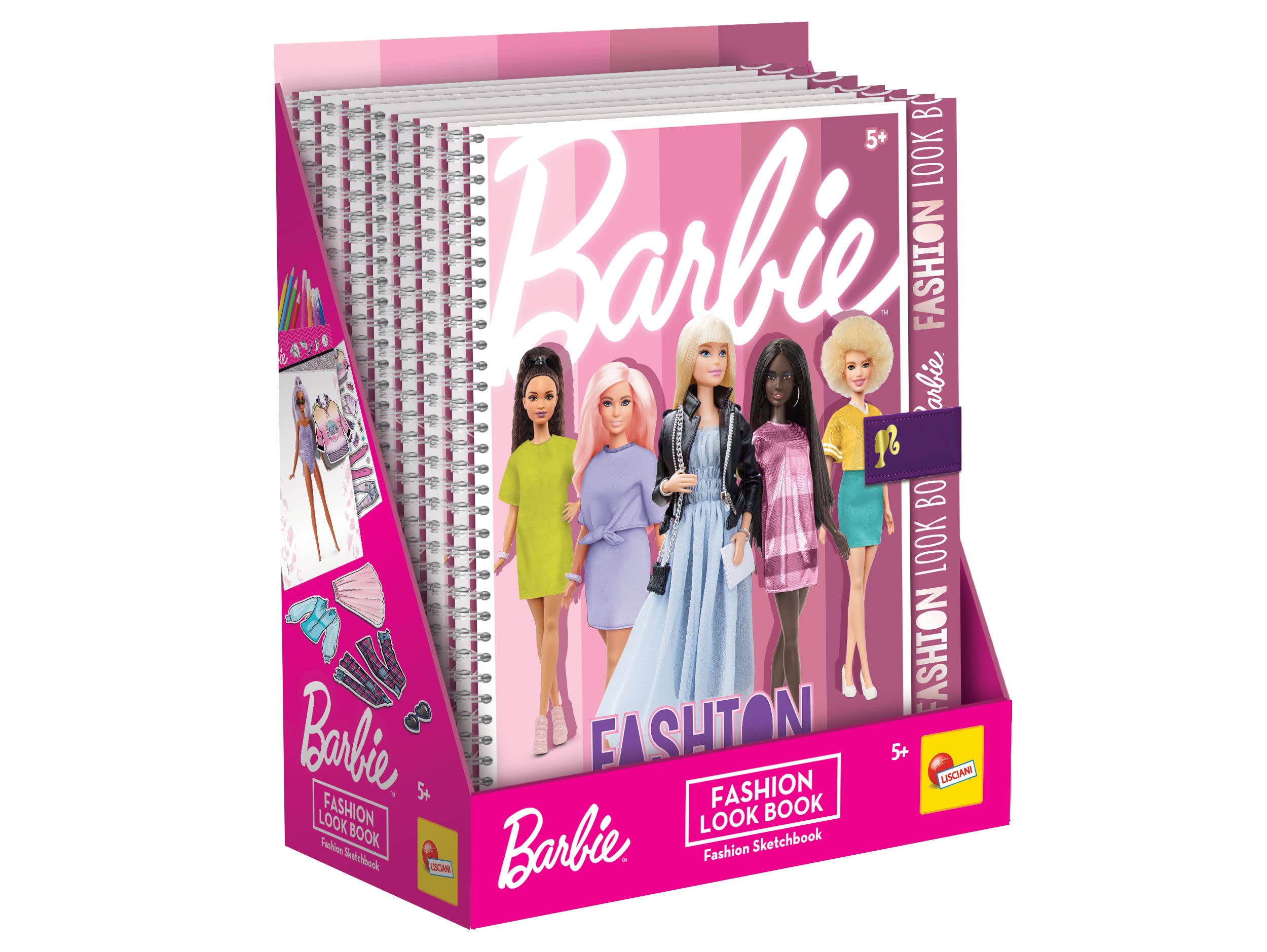 Lisciani Barbie Fashion Look Book Sketchbook Set for Girls 5+ Years | Includes 43-Page Book & Colouring Tools 7