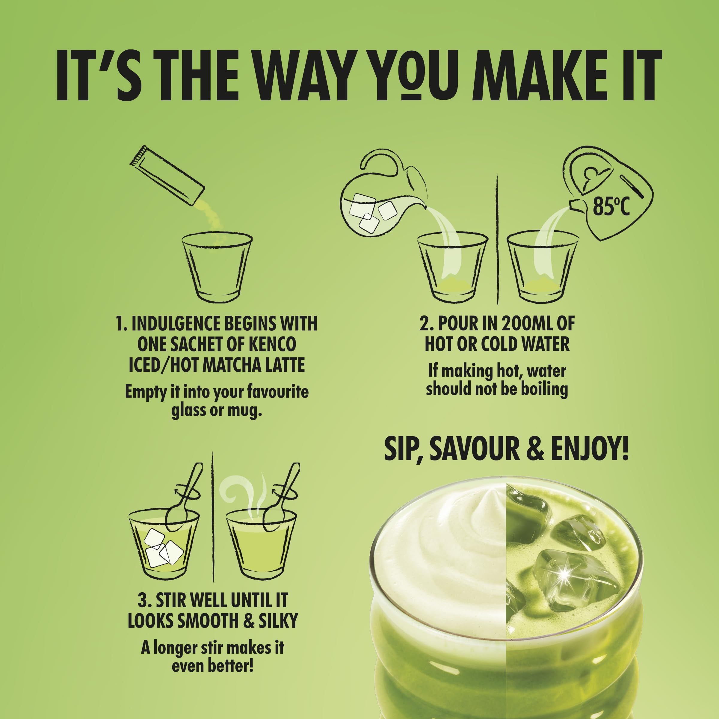 Kenco Vanilla Matcha Latte Sachets - 40 Count | Iced or Hot | Vegetarian Friendly 3