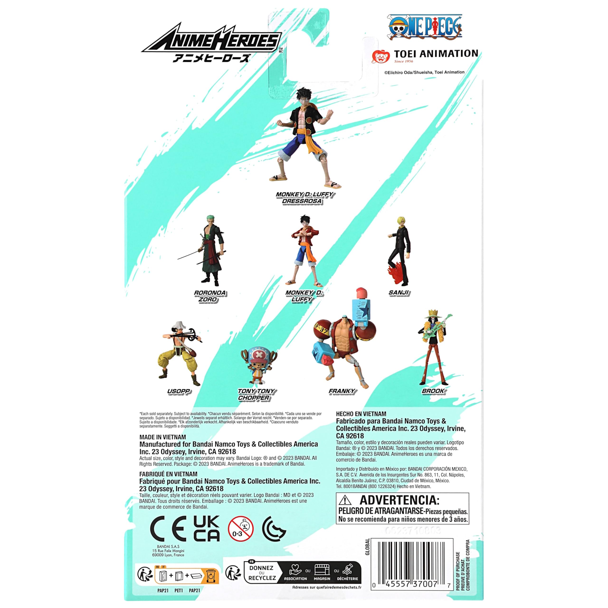Monkey D. Luffy 'Dressrosa Version' Action Figure - 17cm Anime Heroes Collectible by Bandai 17