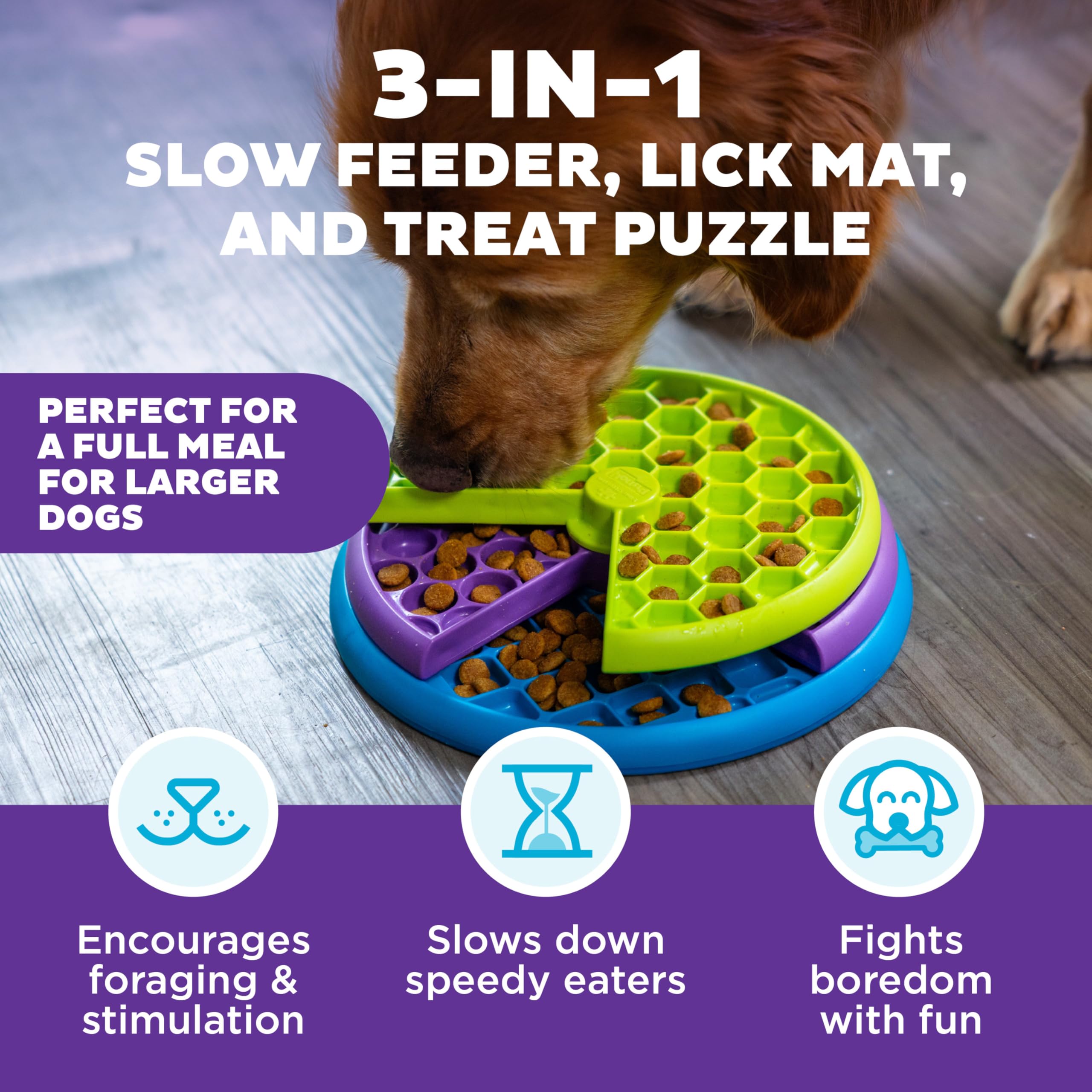 Outward Hound Nina Ottosson Lickin' Layers Interactive Dog Puzzle Game - Level 2 | Medium Size 2