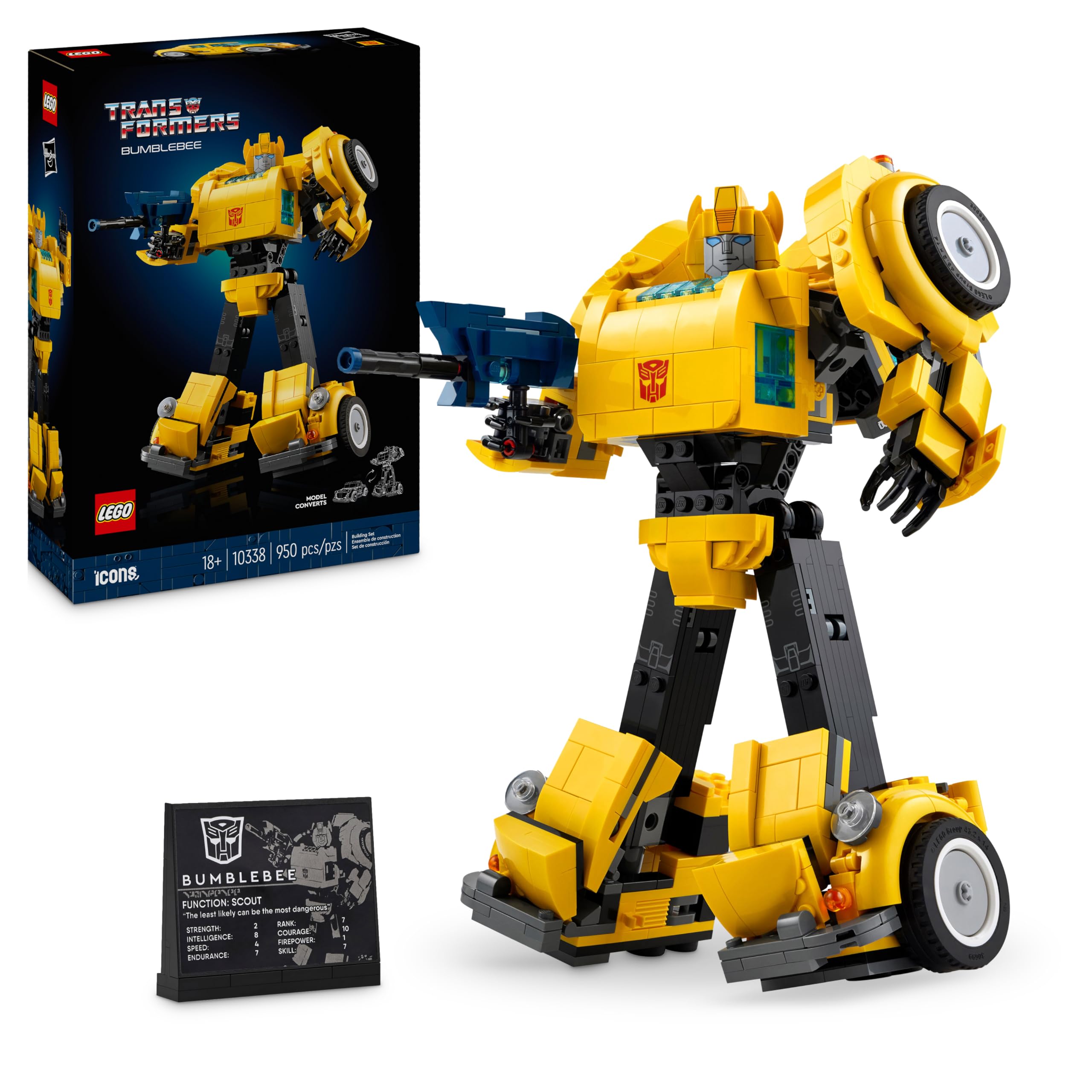 LEGO Icons Transformers Bumblebee Action Figure Building Set 10338 | Converts to Vehicle Mode 1