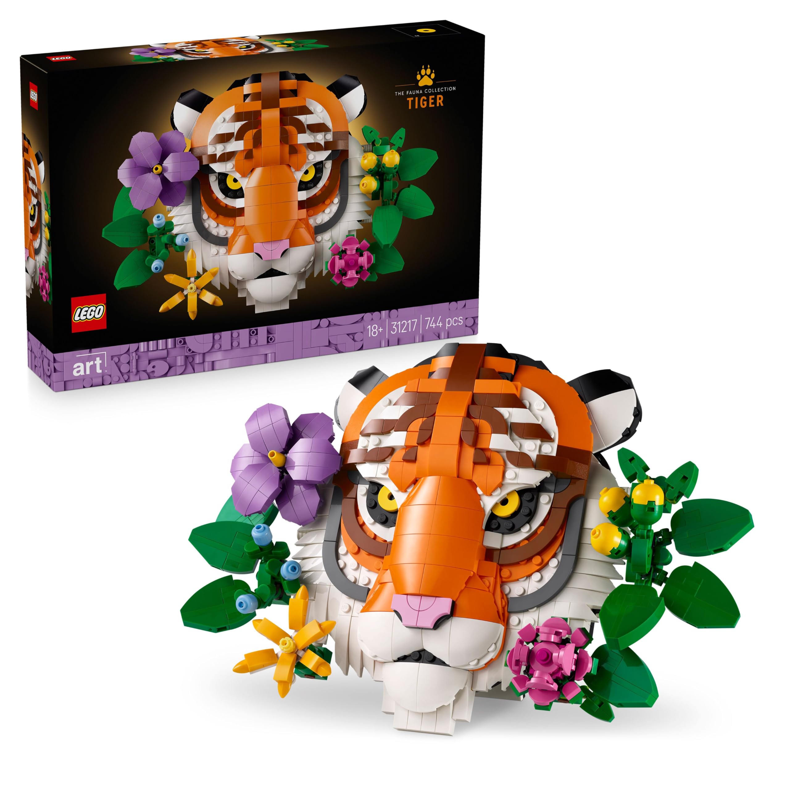 LEGO Art The Fauna Collection - Tiger 31217 | Buildable 3D Wall Art | 744 Pieces | Ages 18+ 1
