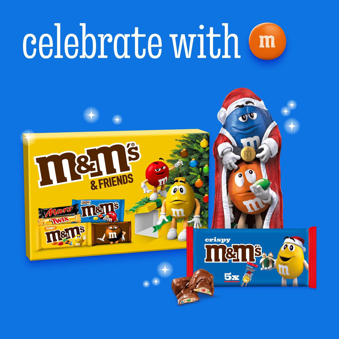 M&M's Milk Chocolate Crispy Santa 5-Pack - Festive Holiday Chocolate Treats