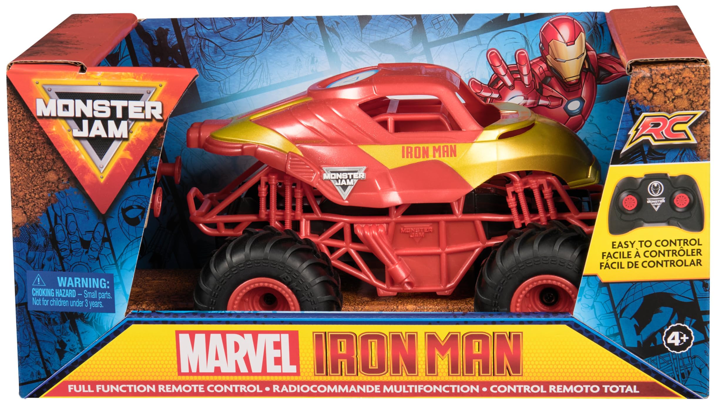 Monster Jam, Marvel Iron Man RC Monster Truck, 1:24 Scale, Kids’ Toys for Boys a 9