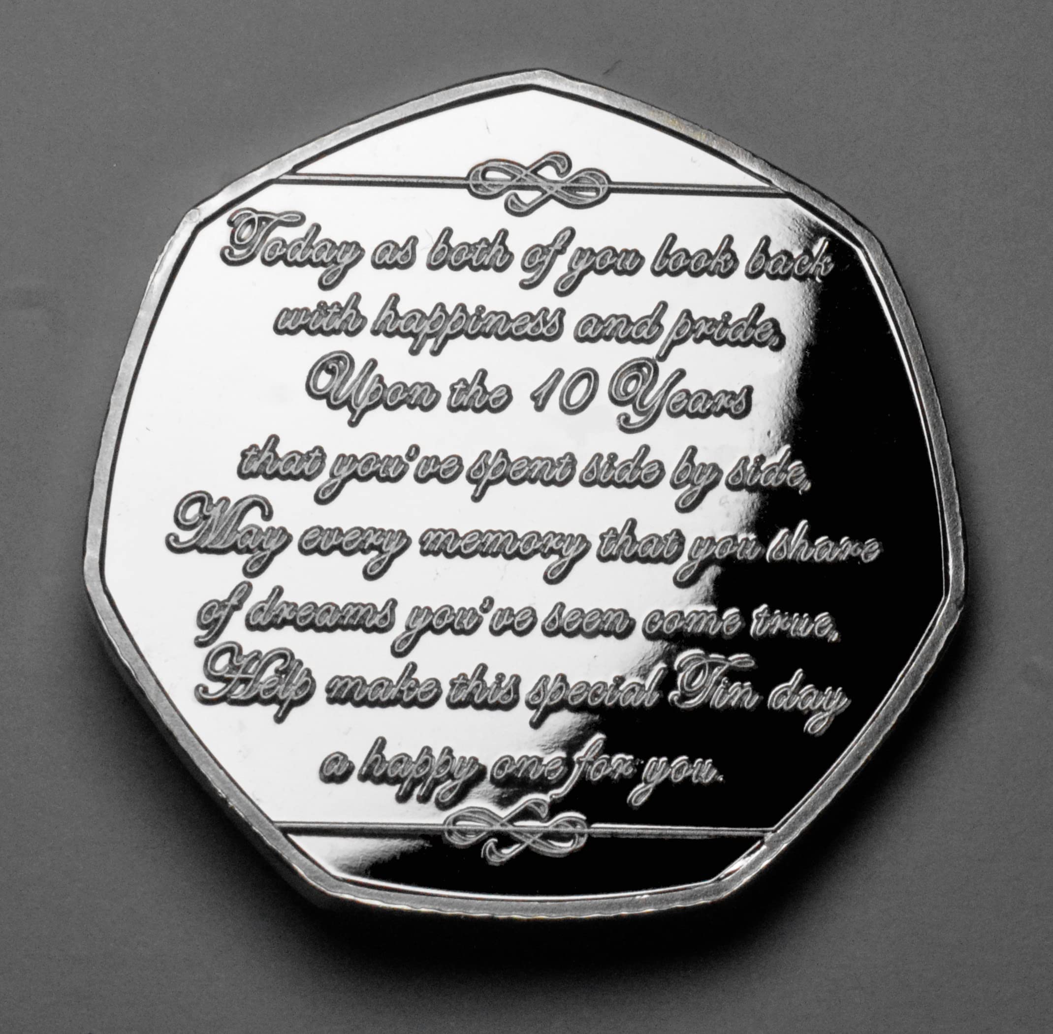 The Commemorative Coin Company 10th Tin Wedding Anniversary Silver Commemorative Coin | 999 Silver Plated | Proof Quality 2