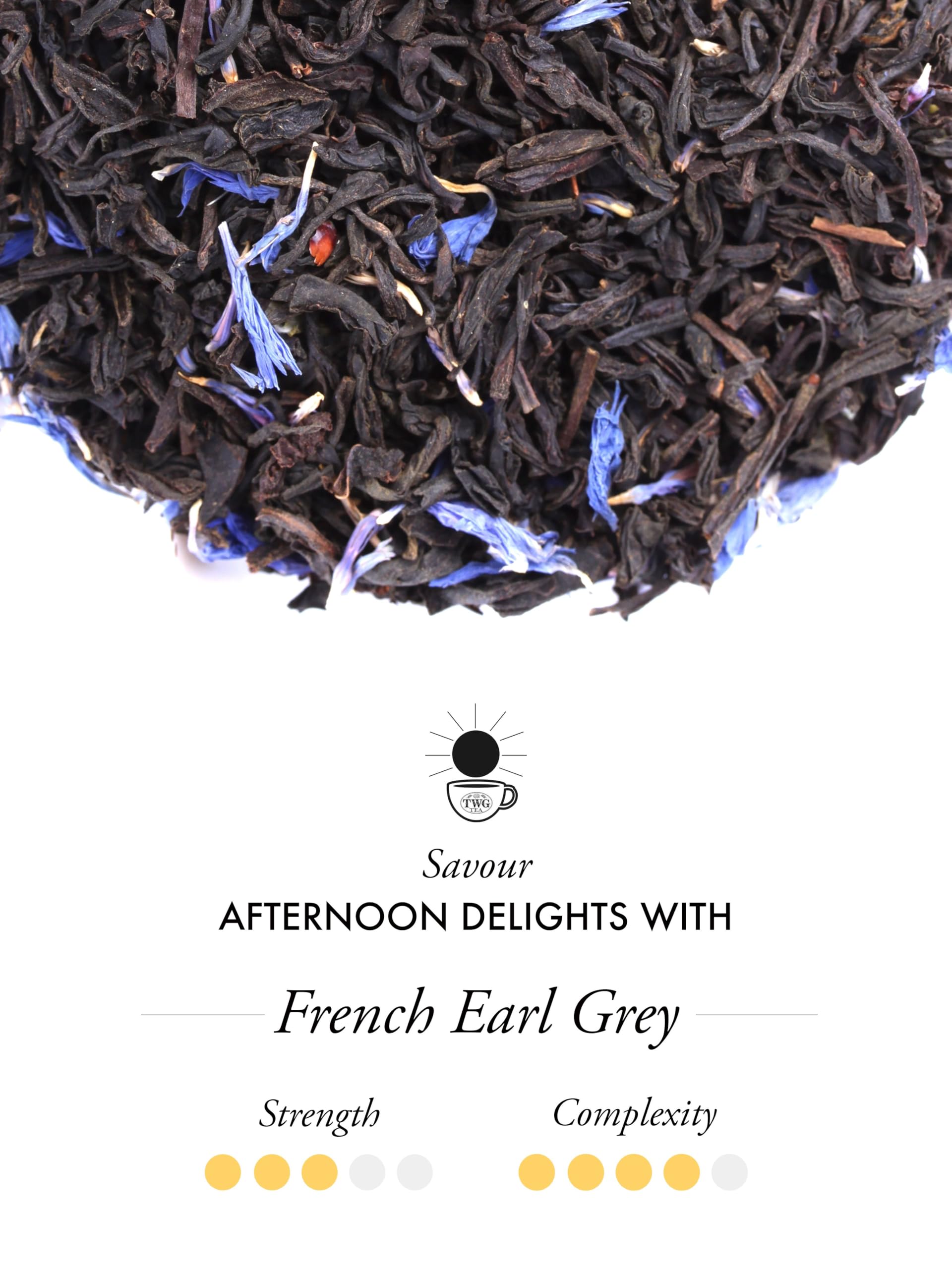 TWG Tea French Earl Grey Black Tea with Citrus Fruits & Blue Cornflowers 5