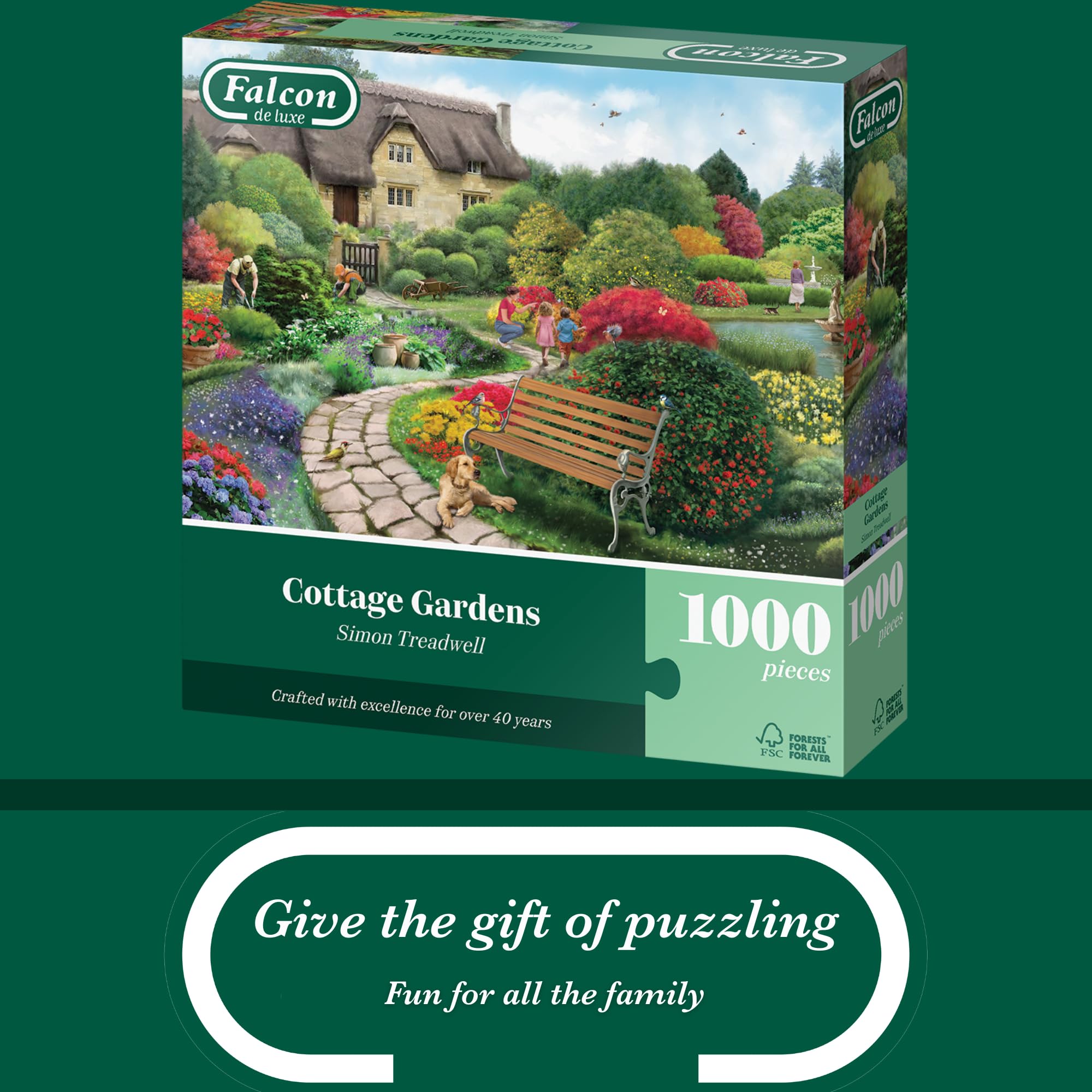 Falcon Cottage Gardens 1000 Piece Jigsaw Puzzle for Adults by Simon Treadwell | 49 cm x 68 cm 4