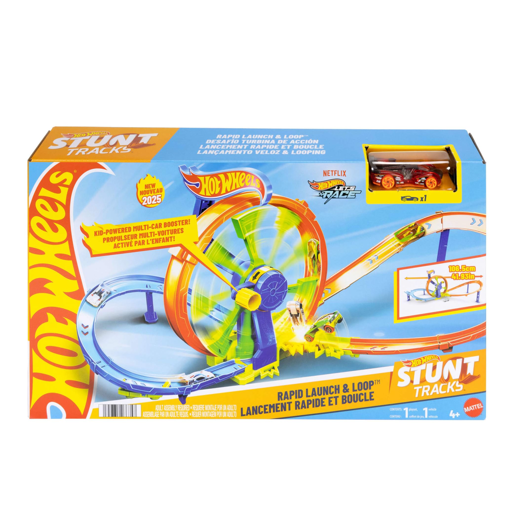 Hot Wheels Rapid Launch & Loop Playset - Crank-Powered Race Track for Kids 4+ 14