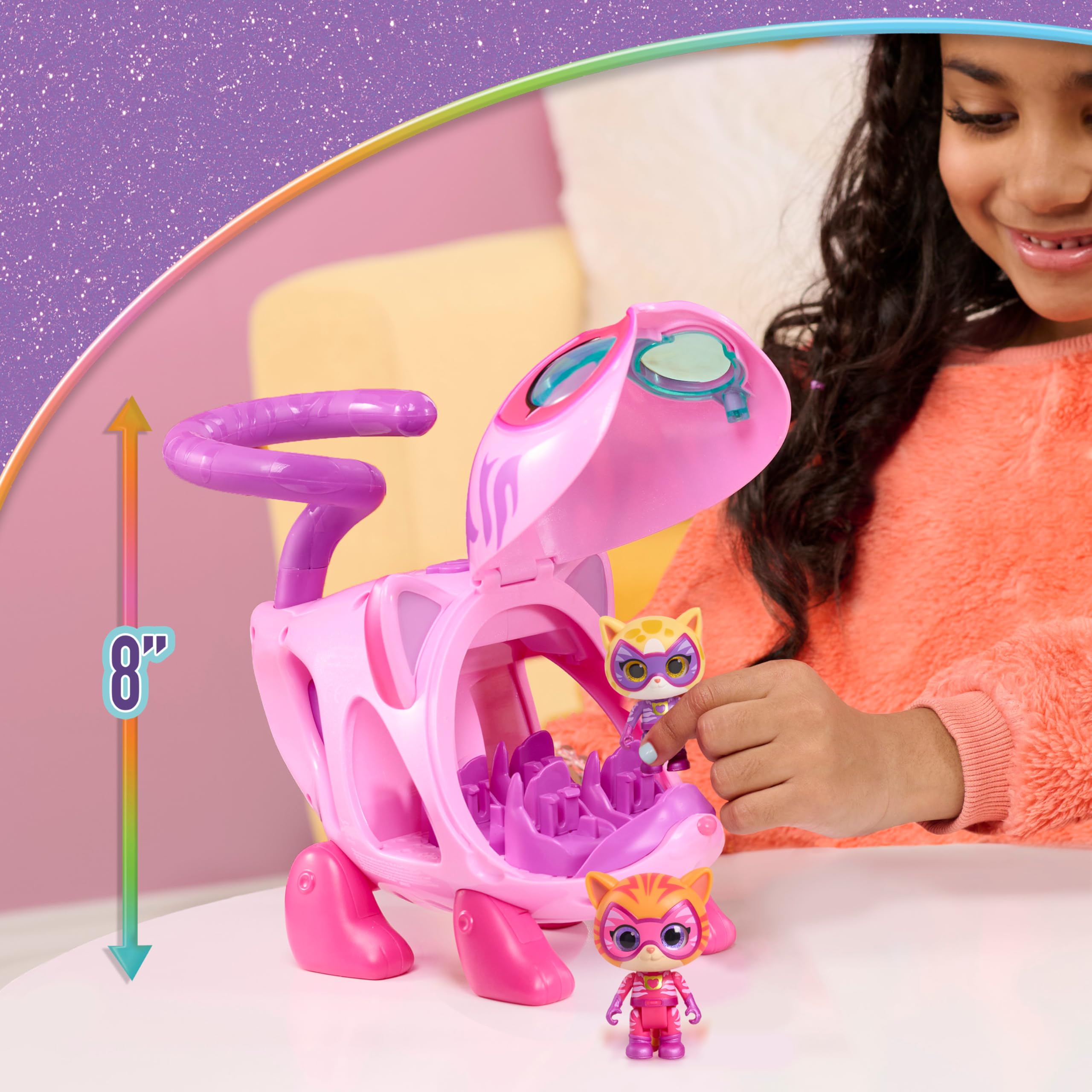Disney Junior SuperKitties Su-Purr Wild Kitty Copter with Lights - Interactive Vehicle Playset for Kids 12