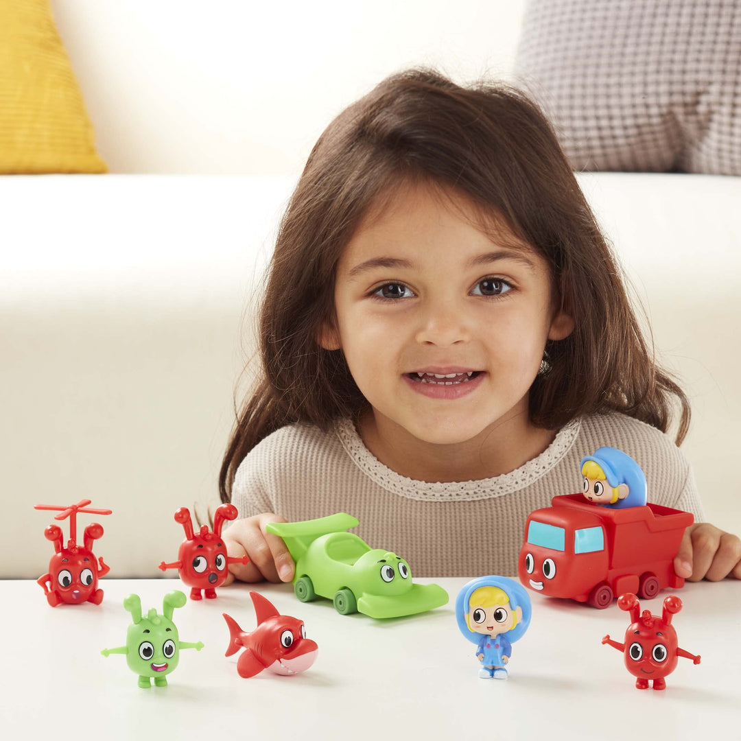 MEGA MORPHLE Figure and Vehicle Playset - 6-Piece Action Figures with Mini Vehicles for Toddlers