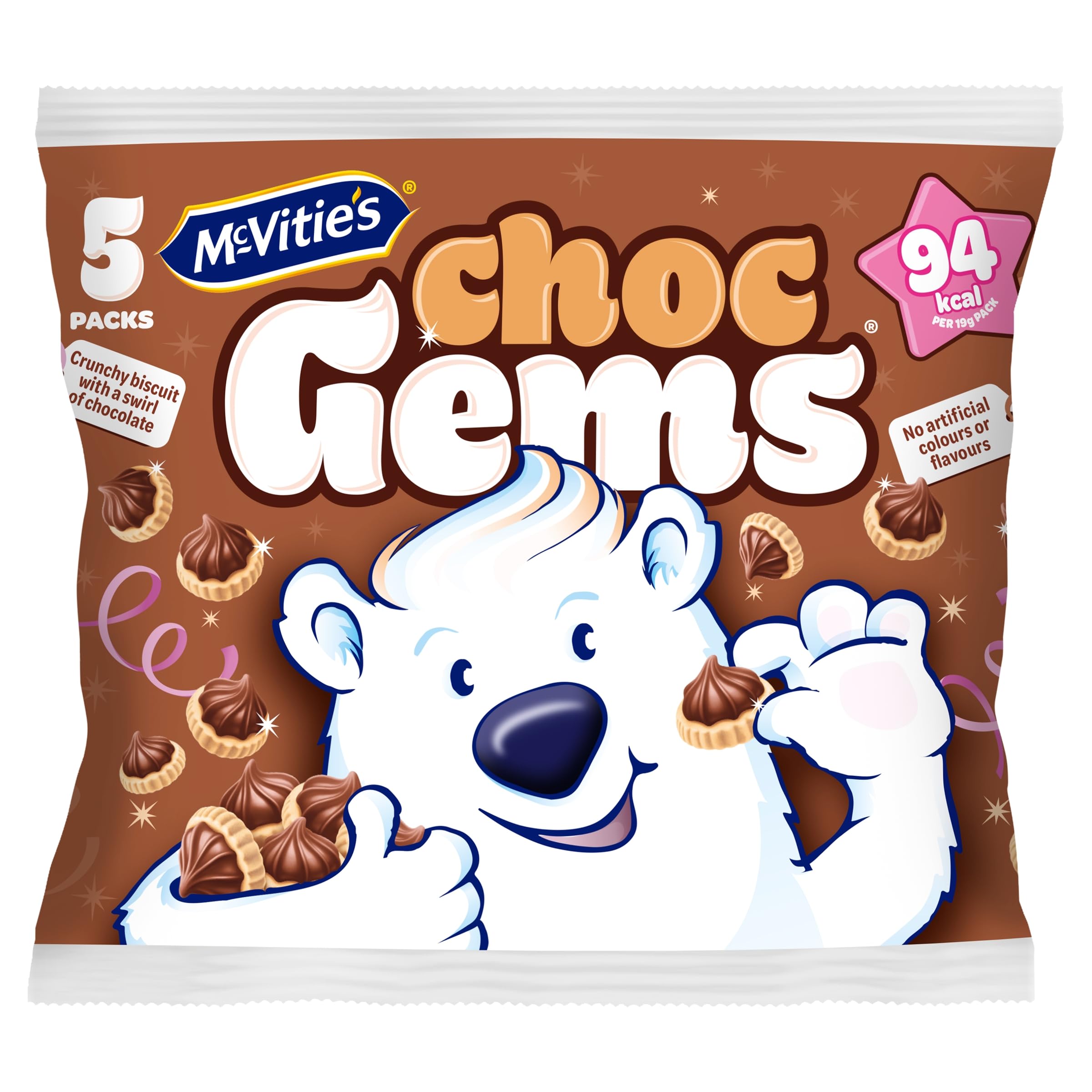 McVitie's Milk Chocolate Iced Gems, 19g (Pack of 5 Individually Wrapped Minibags) 4