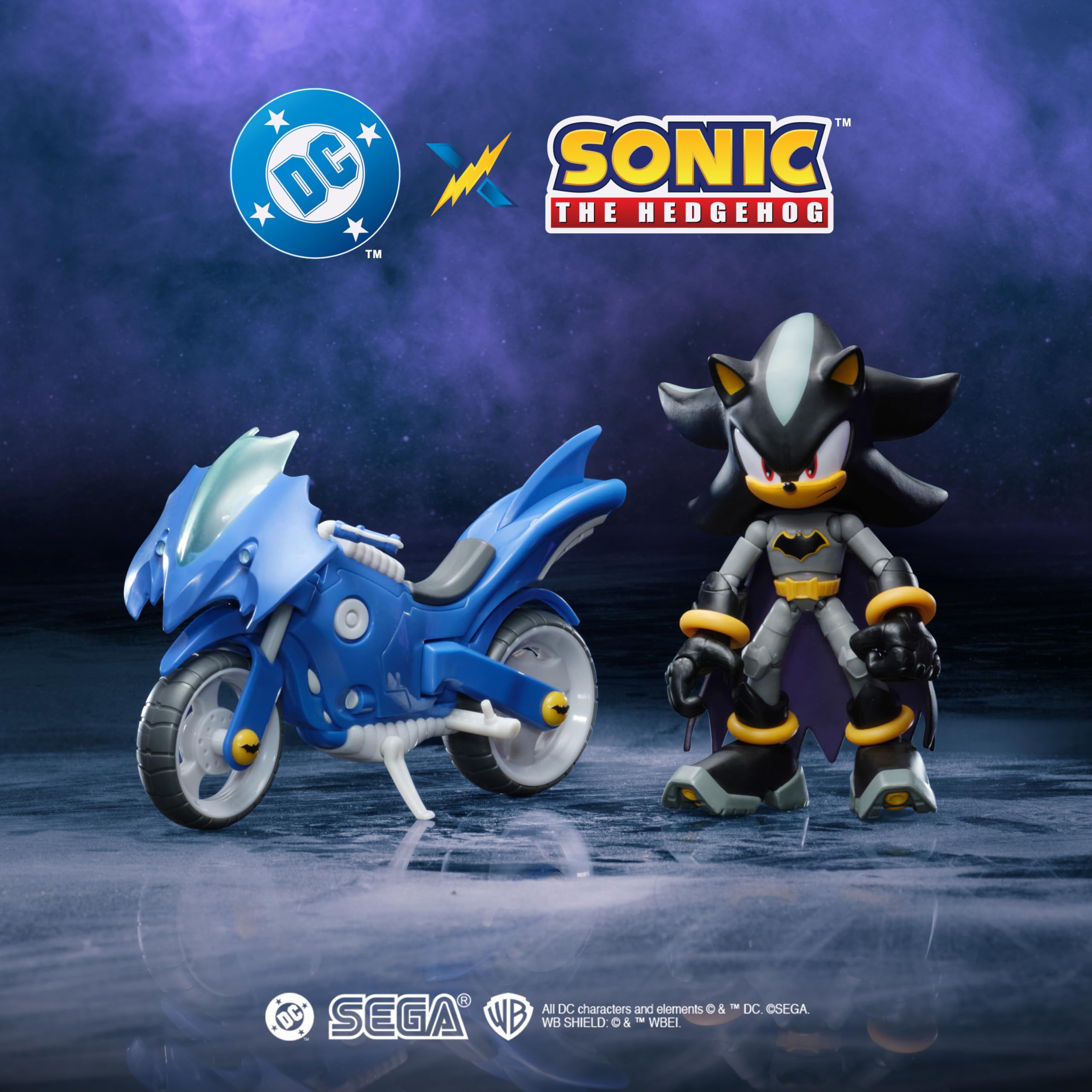 Sonic The Hedgehog Shadow as Batman & Batcycle Action Figure Set | 5-Inch Figure | 22 Points of Articulation 3