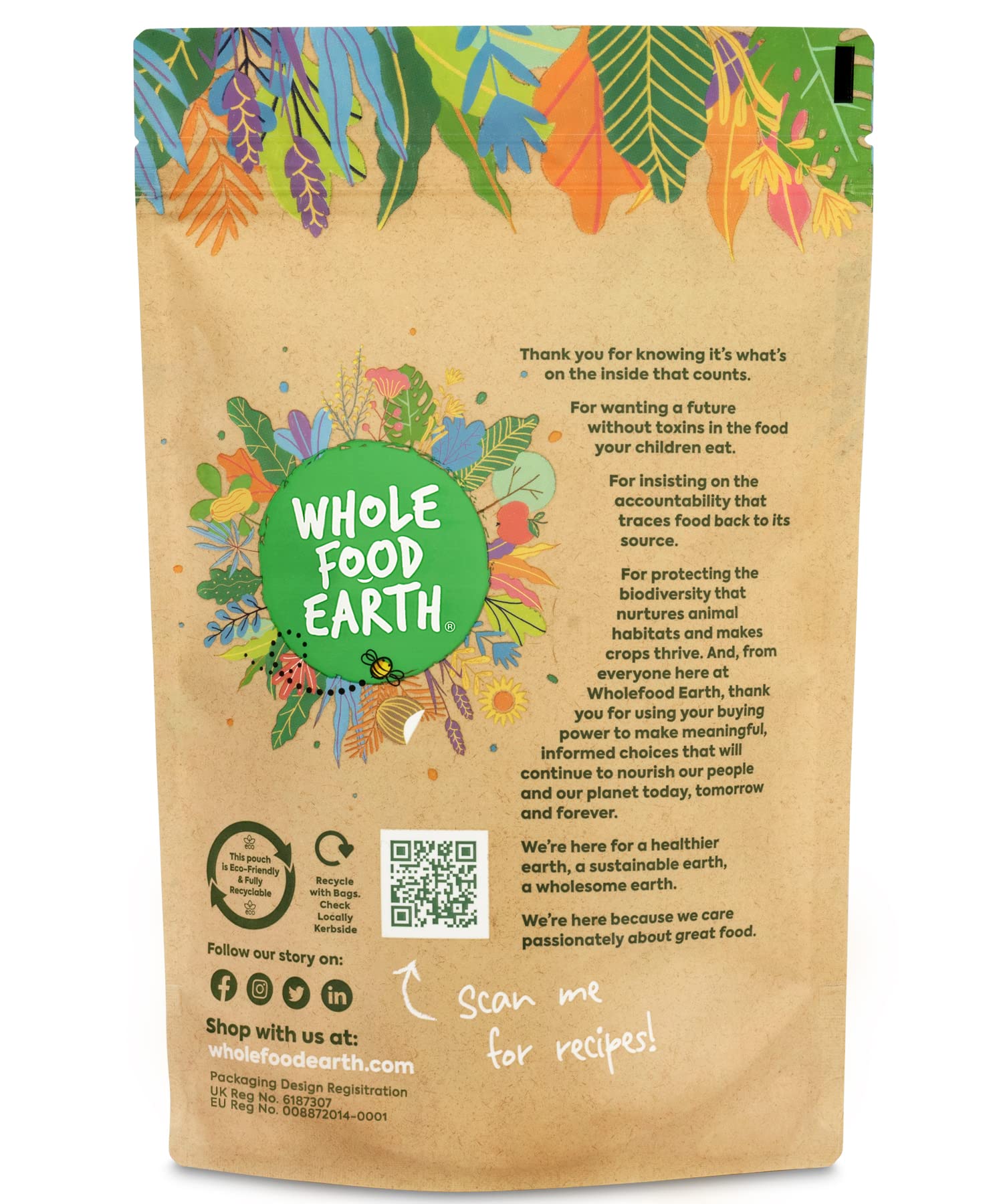 Wholefood Earth Hulled Sesame Seeds - High Fibre, GMO Free, Vegan - 500g 2