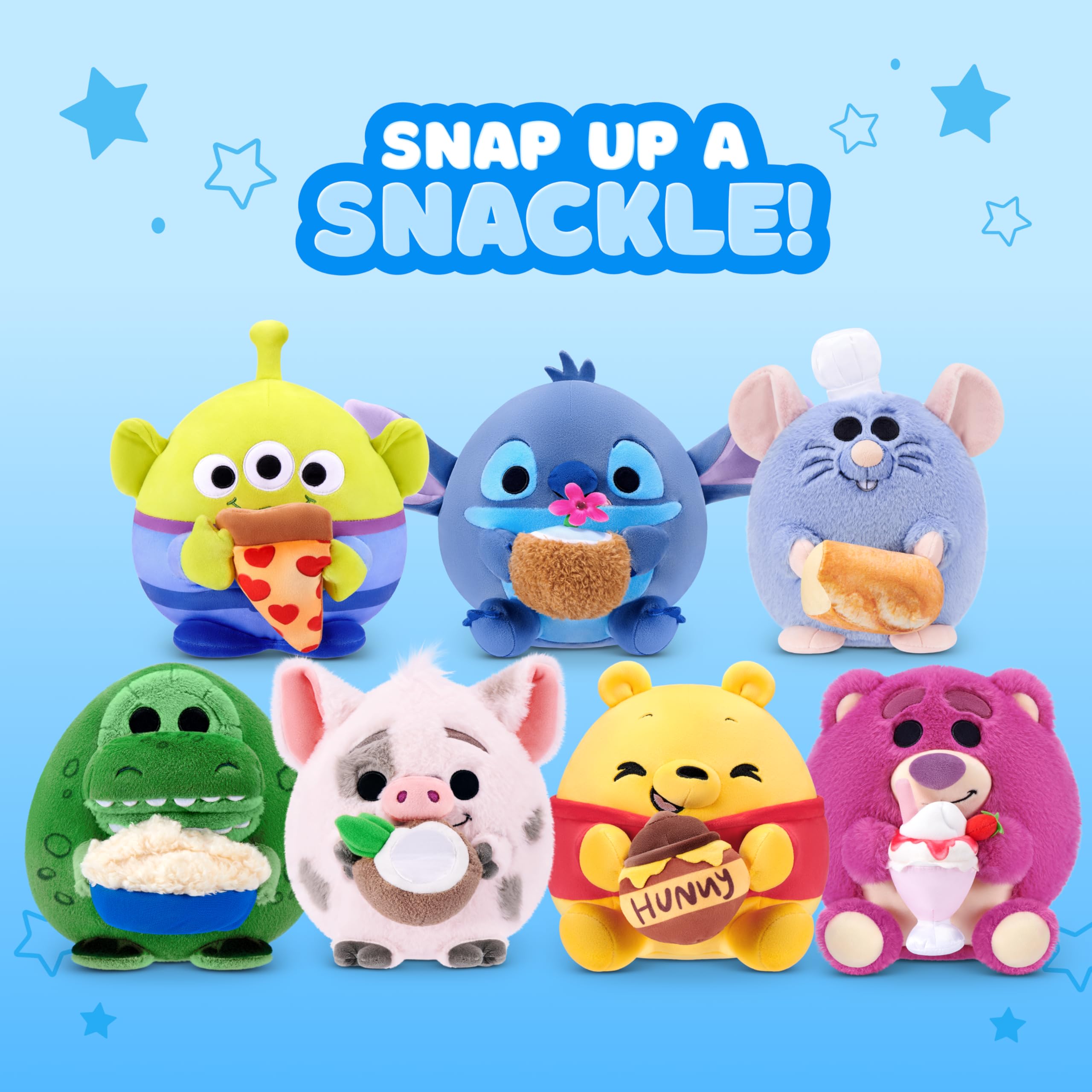 Snackles Disney 8-Inch Plush Toy - Alien & Pizza Snack Accessory | Ultra-Soft Polyester 3
