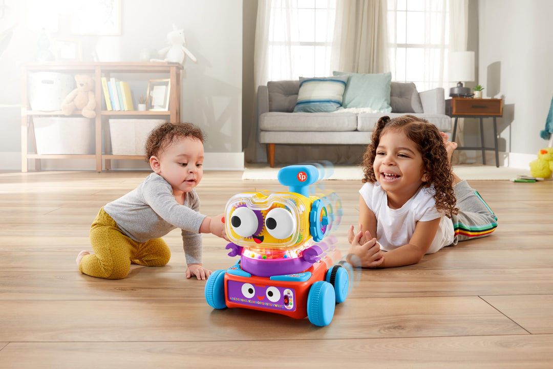 Fisher-Price 4-in-1 Ultimate Learning Bot, giocattolo elettronico di attività con luci, musica e contenuti educativi per neonati e bambini