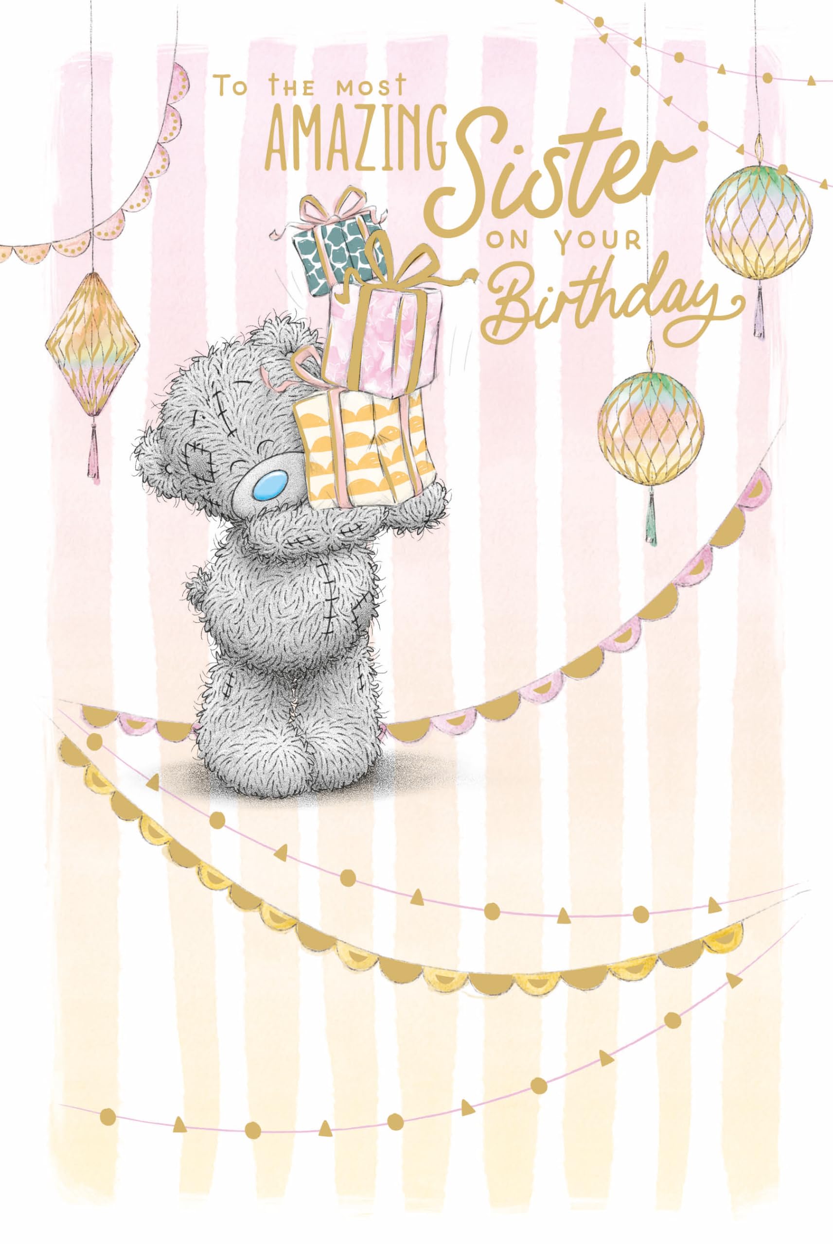 Me To You Bear Tatty Teddy Birthday Card for Sister | 6 x 9 in | Multicolor