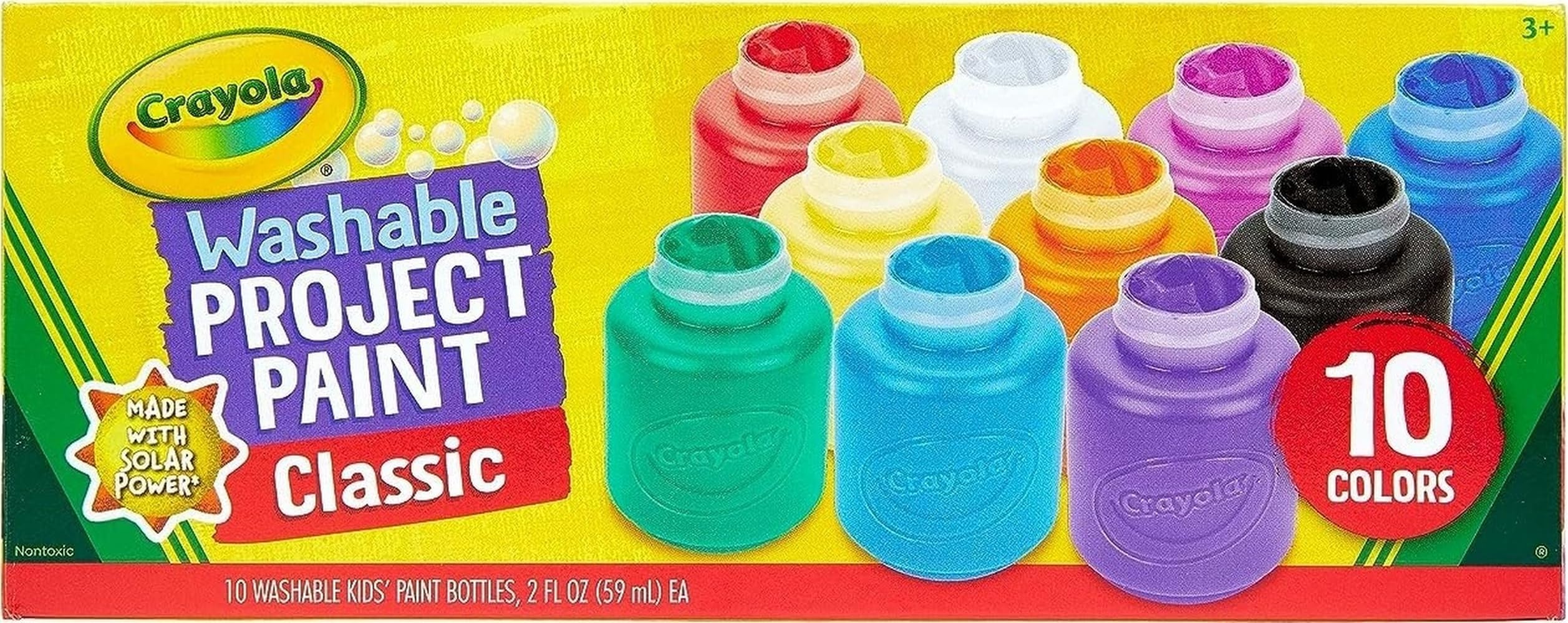 CRAYOLA Washable Kids Paint Set - 10 Classic Colors | Tempera Paint | Ages 3+