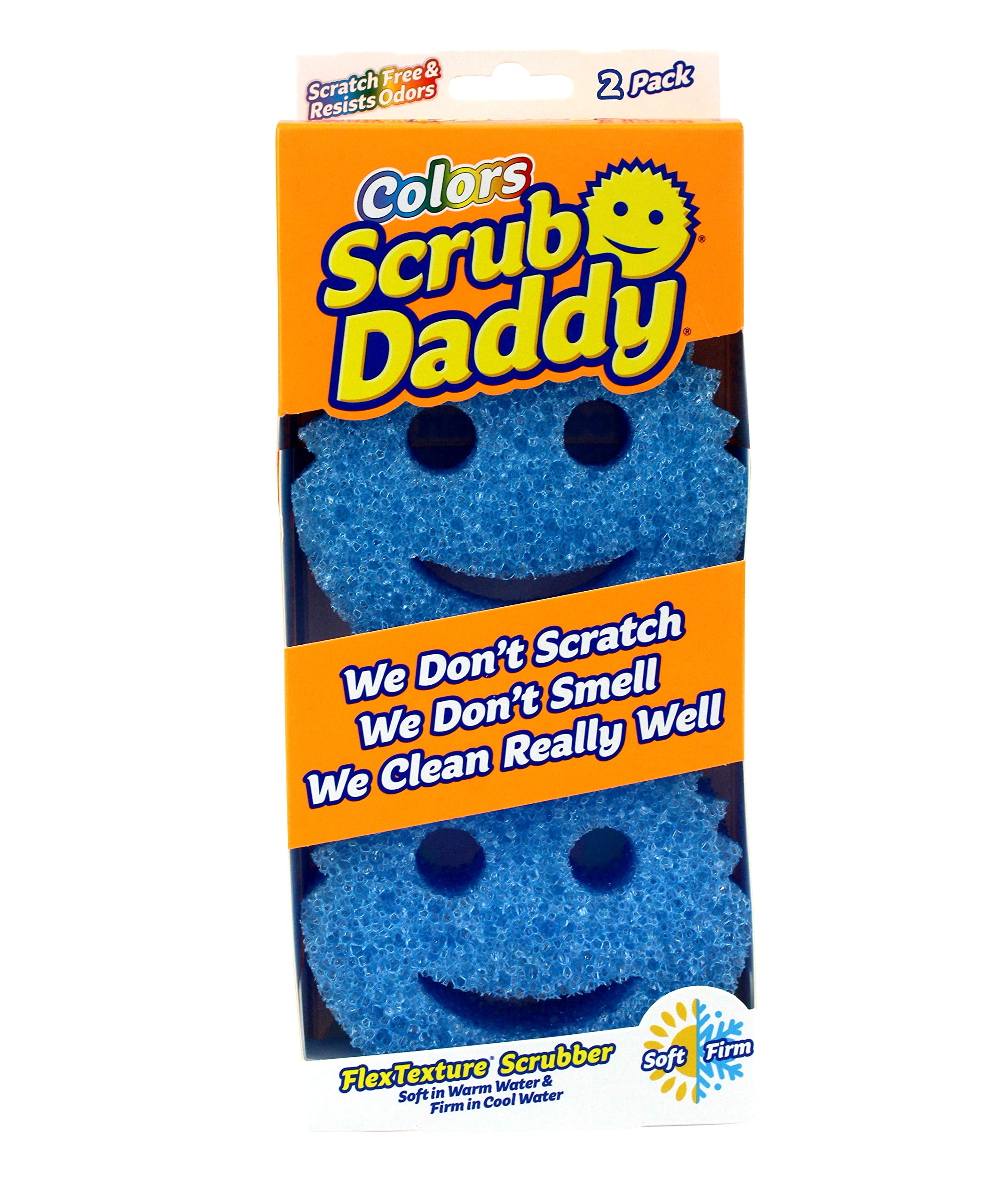Scrub Daddy FlexTexture Kitchen Sponges - Temperature Controlled, Non-Scratch, Odor Resistant | 2 Pack 1