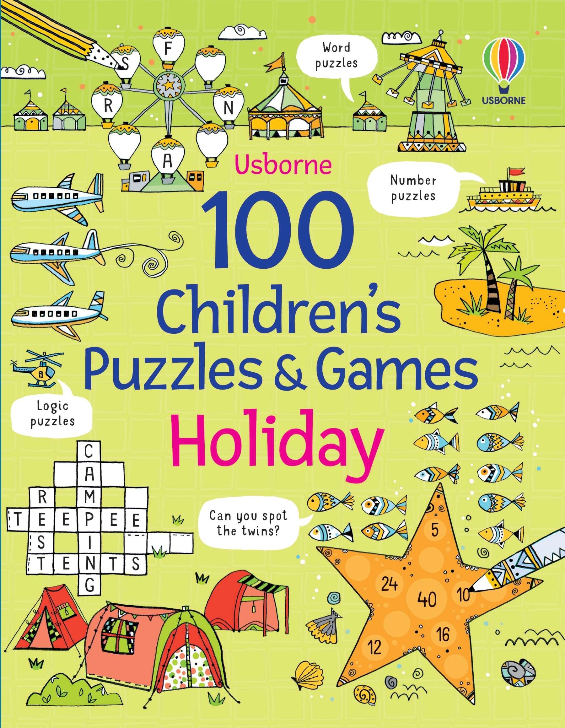 Usborne 100 Children's Puzzles and Games: Holiday | Crosswords, Wordsearches & Brain Teasers | Ages 7-11 1