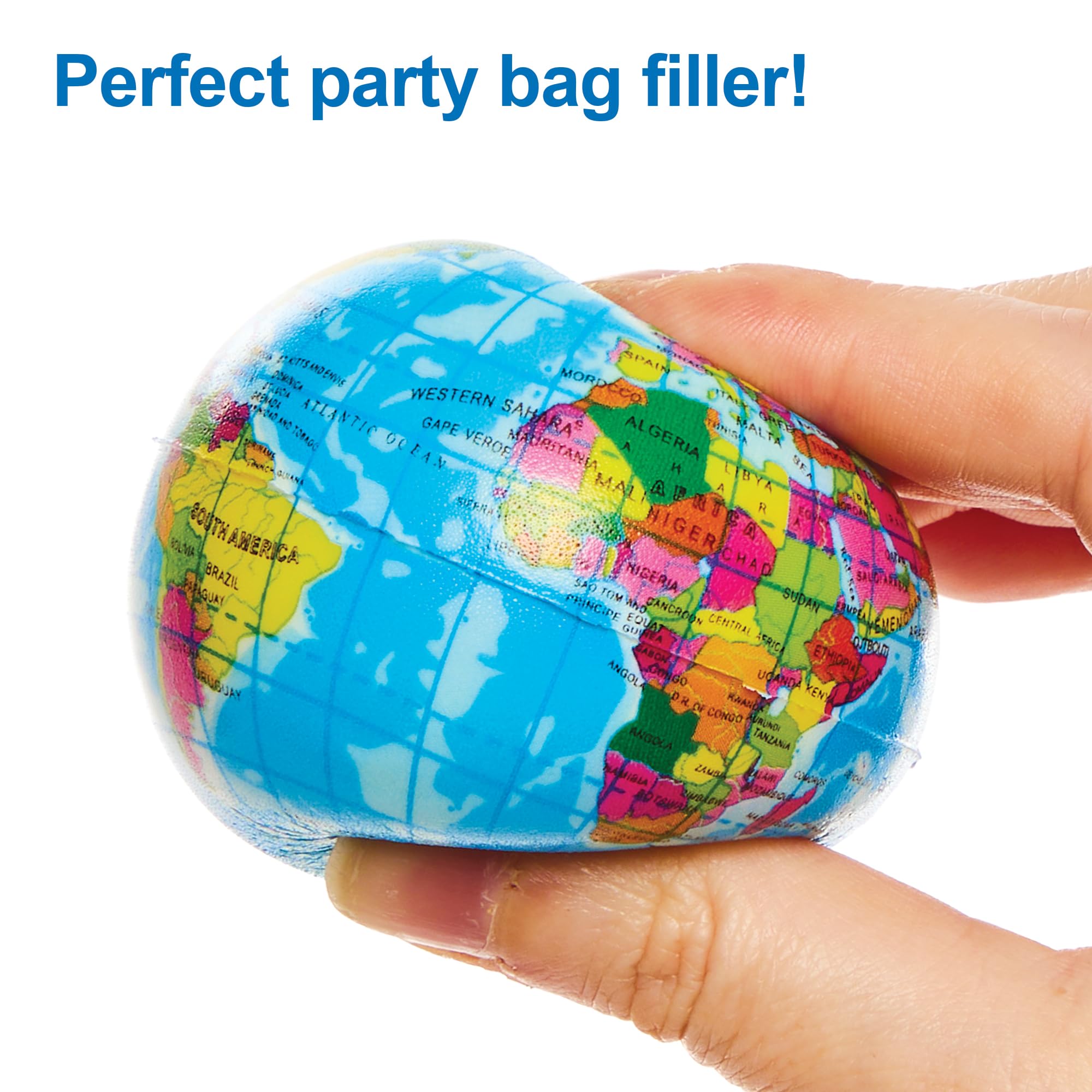 Baker Ross FN050 Globe Squeezy Balls - Pack of 5 | 6cm Diameter | Ages 3+ 5