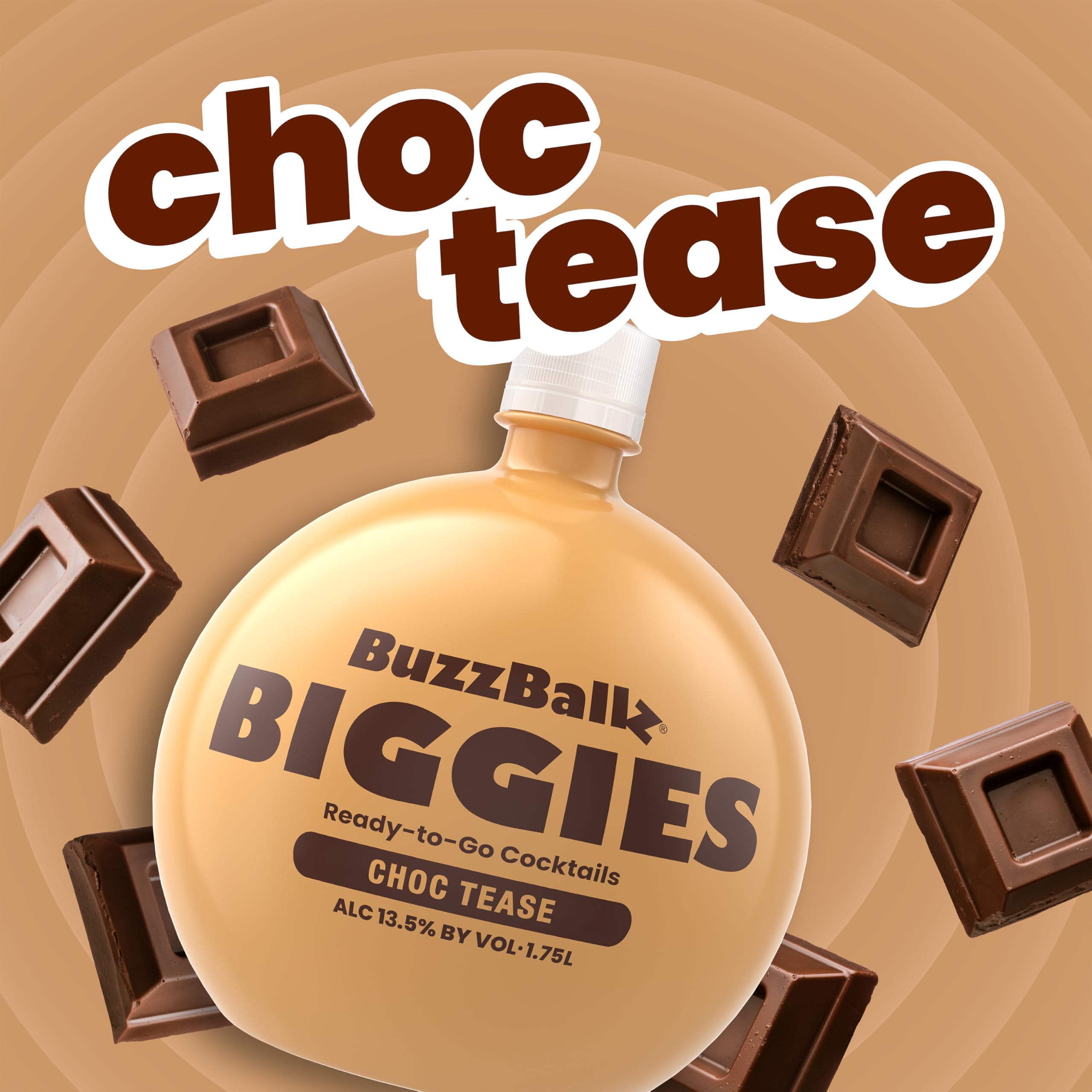 BuzzBallz Cocktails Biggies - Choc Tease Ready to Drink | Cream-Based Vodka Cocktail