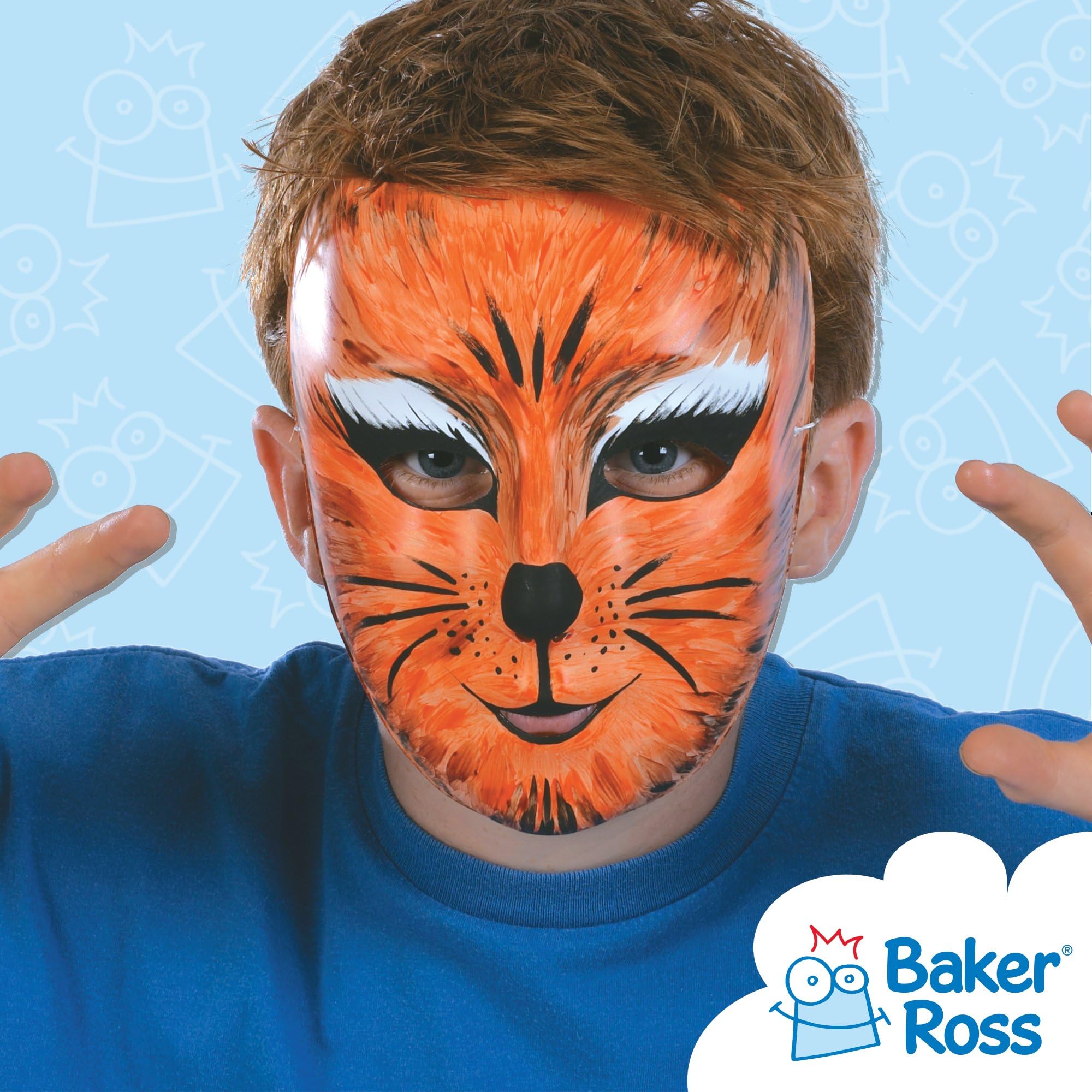 Baker Ross E1144 Blank Plastic Face Masks for Kids to Decorate - Pack of 6 | 20cm x 15cm 4
