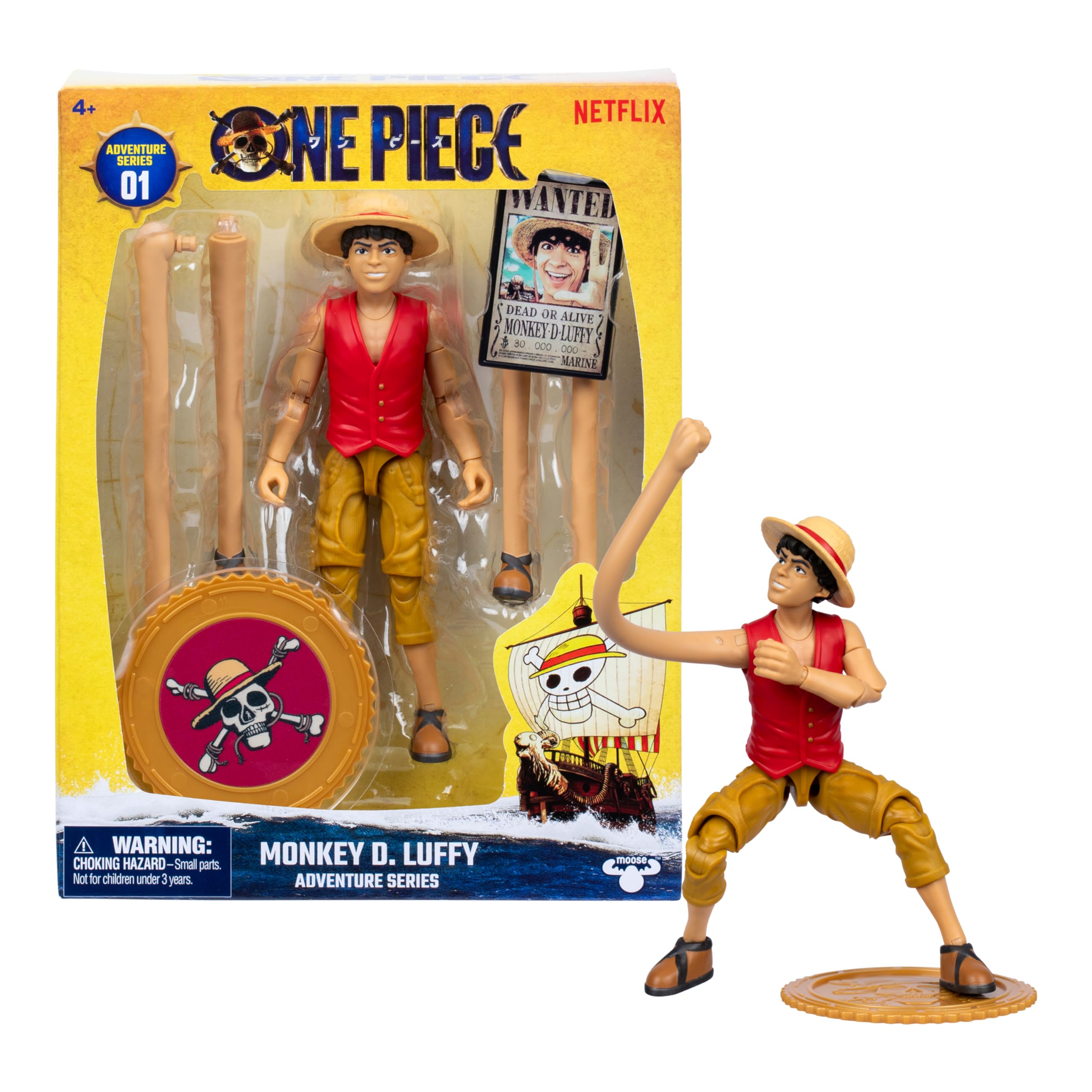 One Piece Monkey D. Luffy 6" Action Figure with 6 Accessories | 22 Points of Articulation